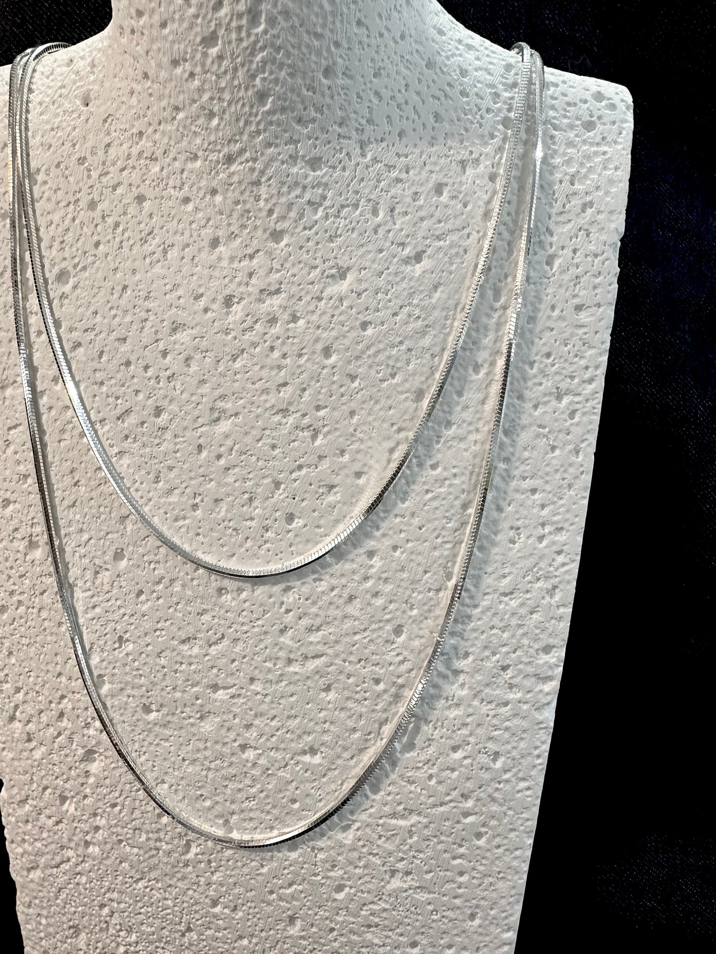 925 HERRINGBONE LINE NECKLACE - 120CM