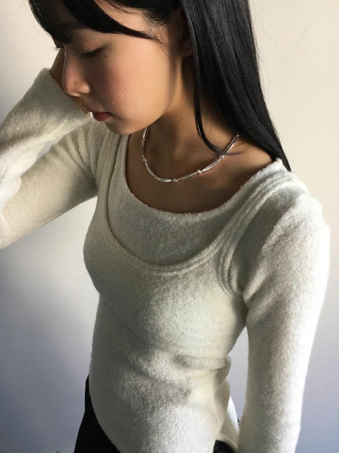 925 ALMOND MOON LINK NECKLACE