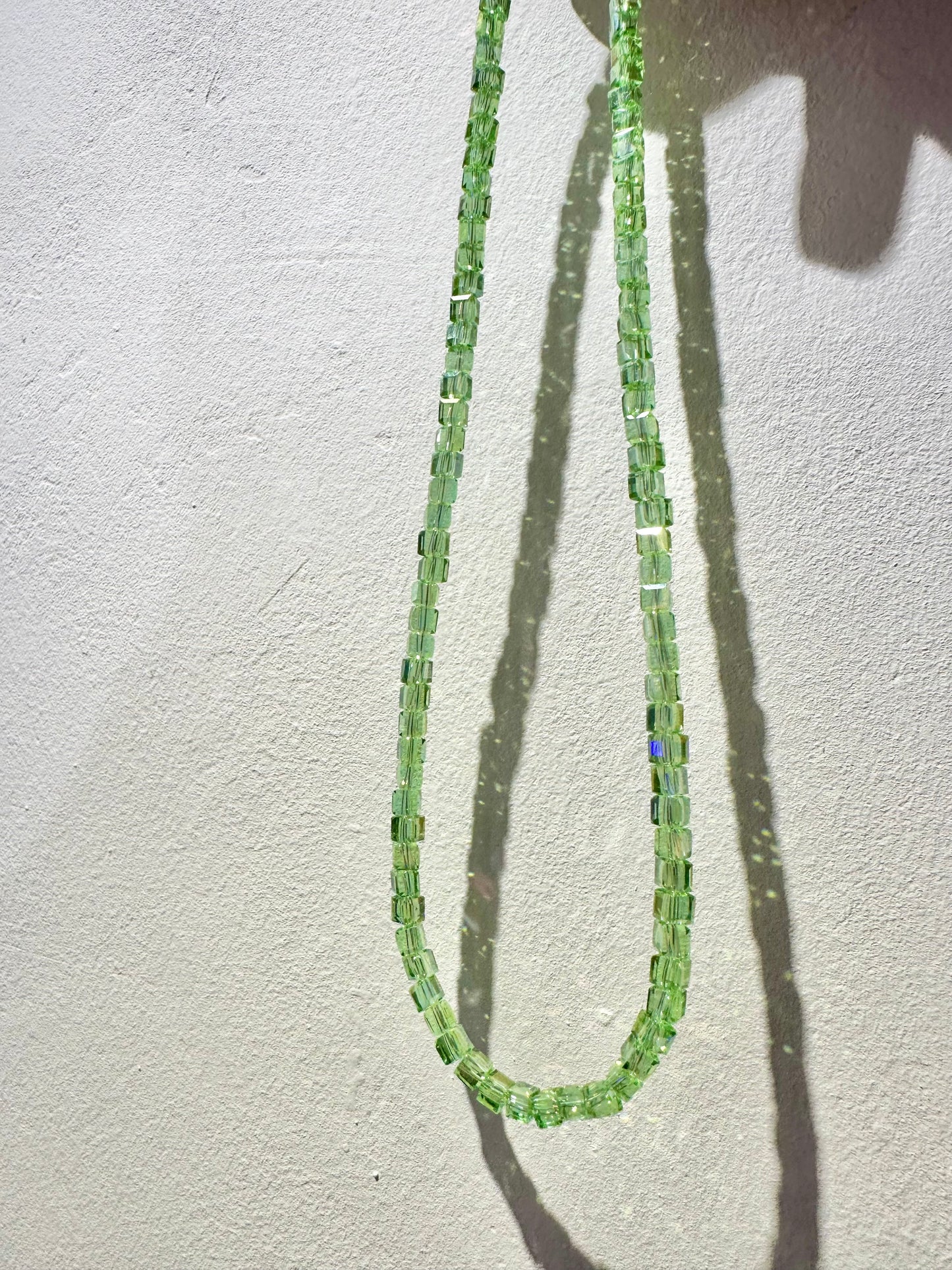 JAPAN CUBIC GLAZE TRANSPARENT BEADS NECKLACE