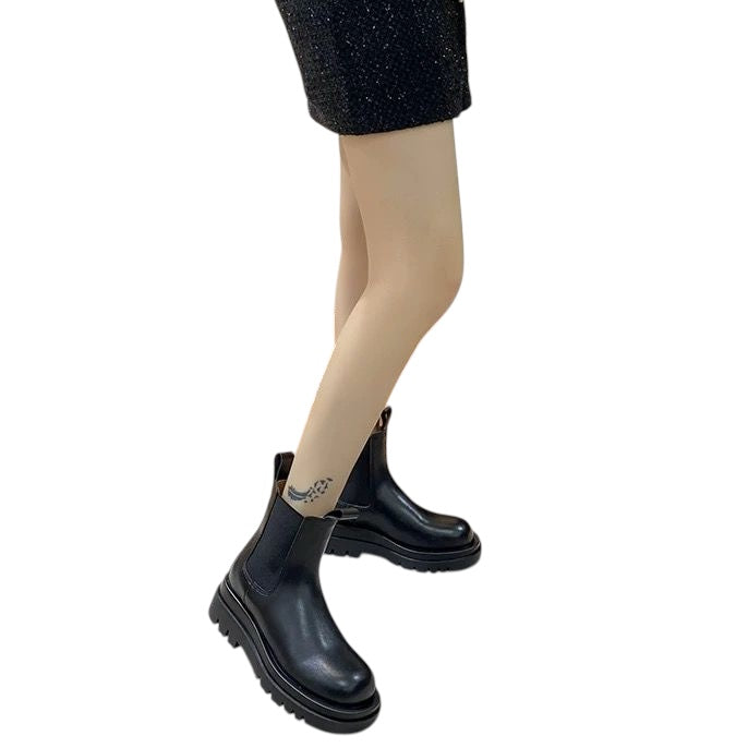 16CM ROUND HEADED CHELSEA BOOT ( CALF LEATHER )