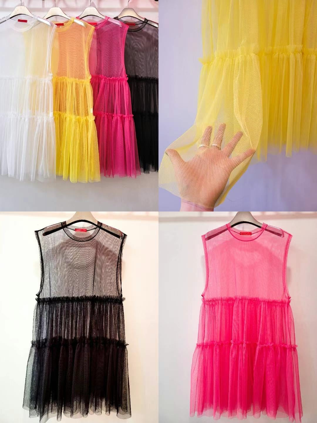 CUTE TIER MESHED VEST TOP