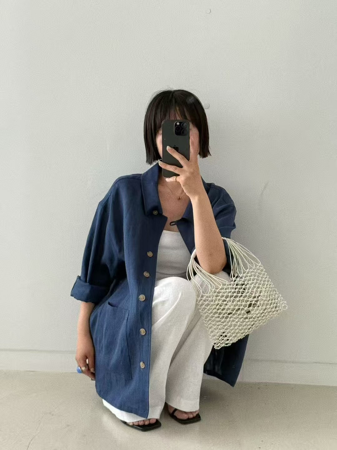 LINEN WORKER SHIRT JACKET