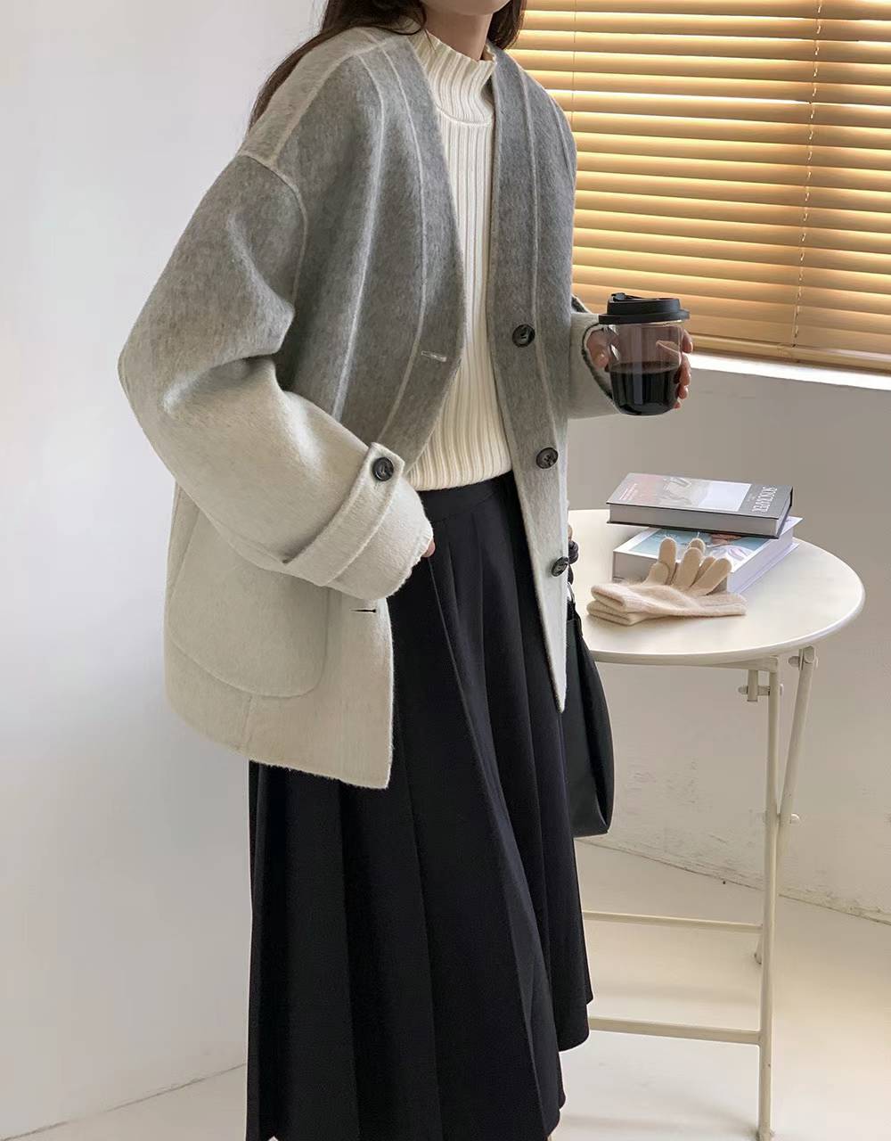 OMBRE FINE WOOL COAT