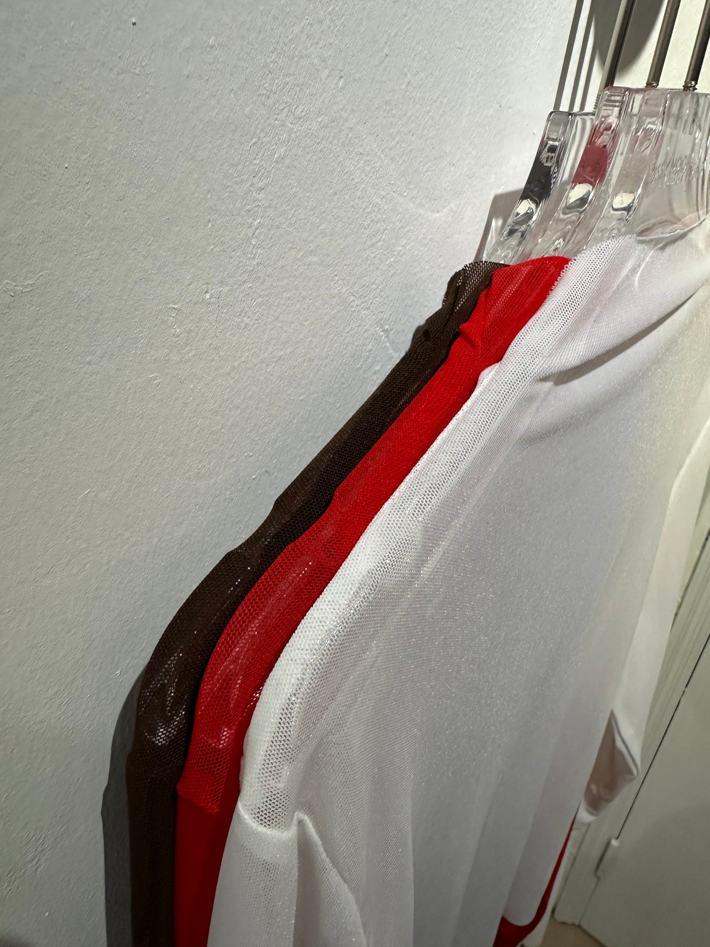 • FUSSY MADE • MOCK NECK MESH TOP