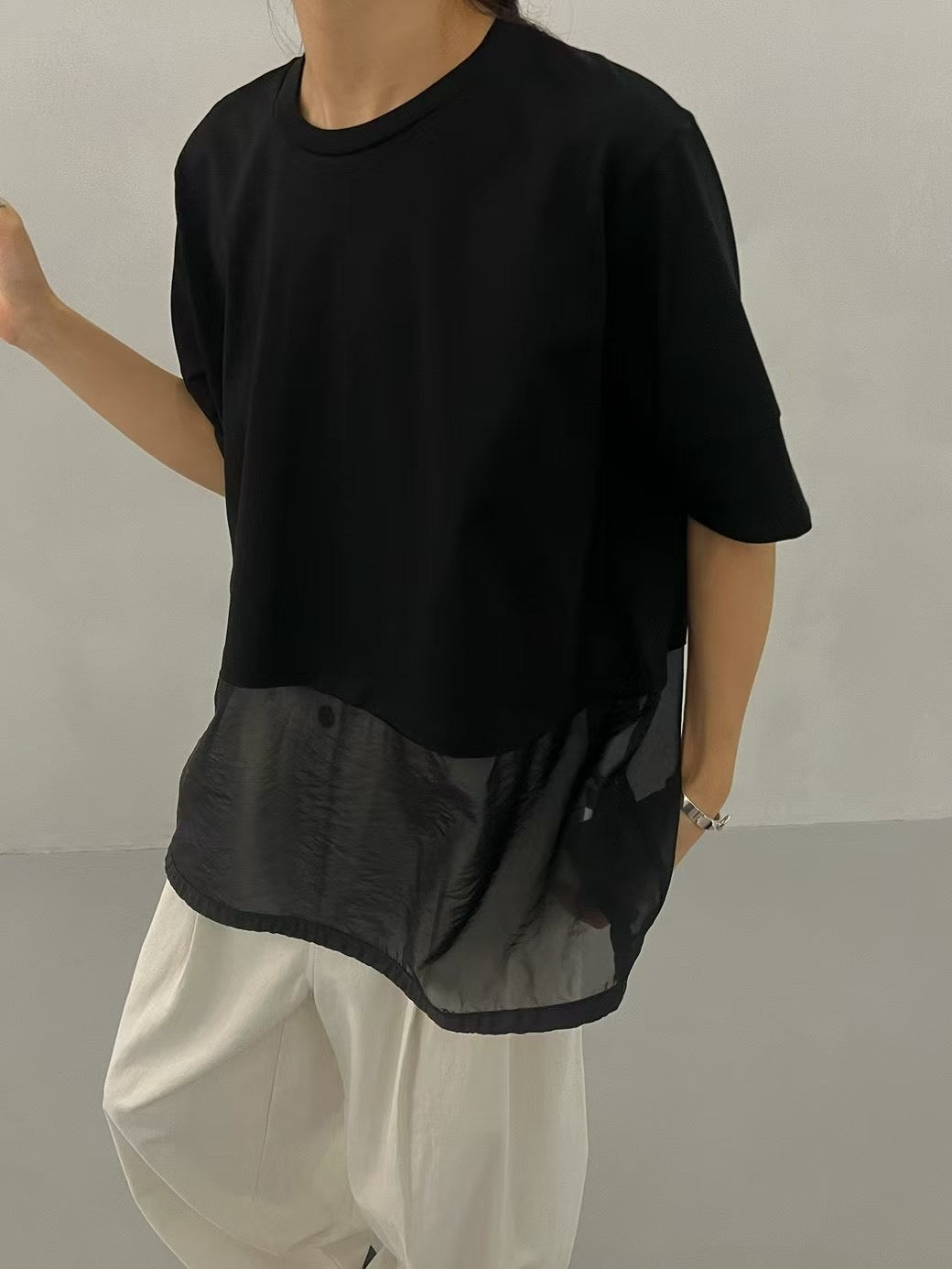 WAIST BANDED LAYERED TOP