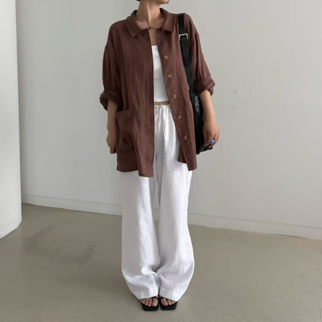 LINEN WORKER SHIRT JACKET
