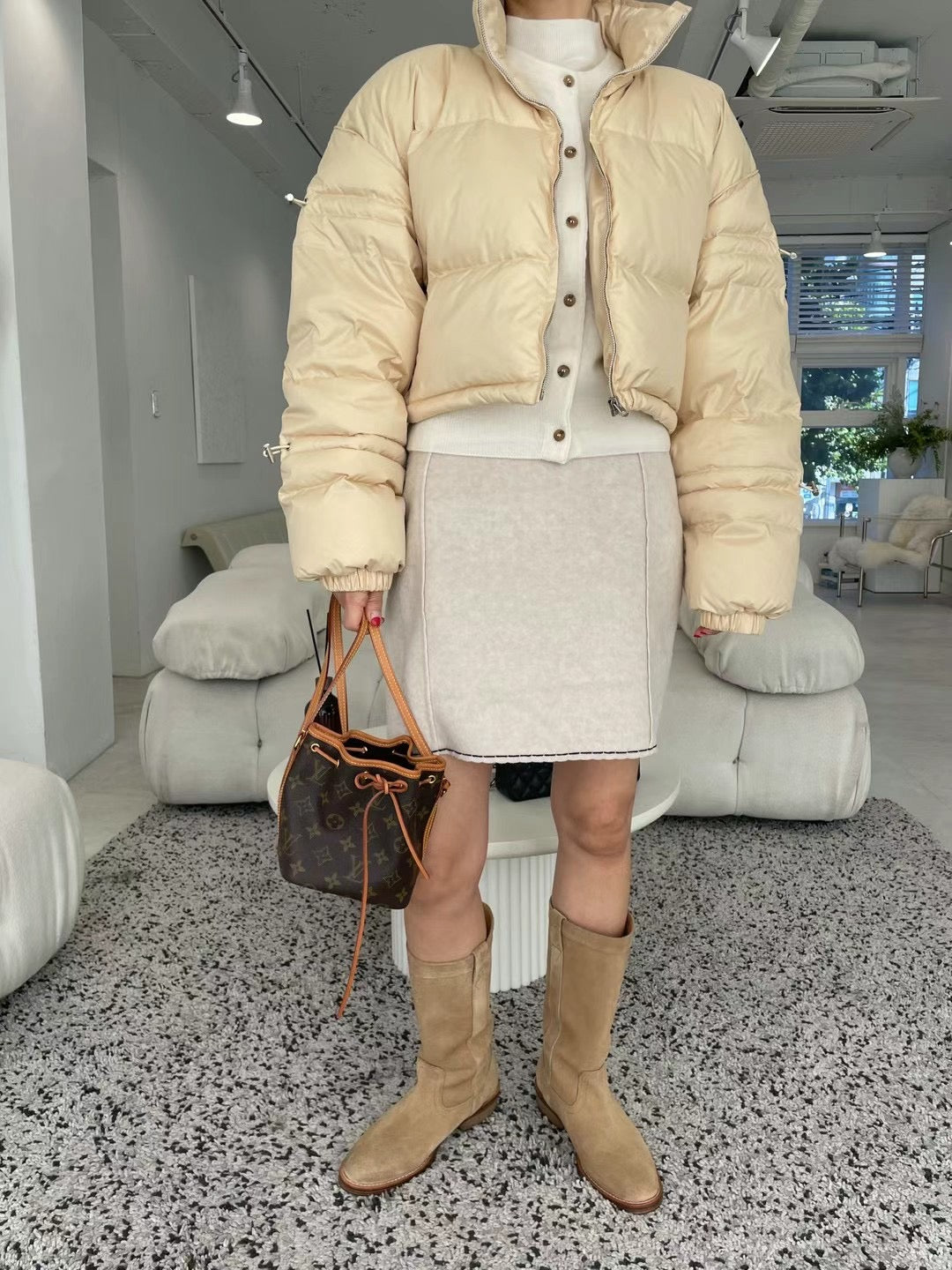 100% DUCK DOWN CROP JACKET