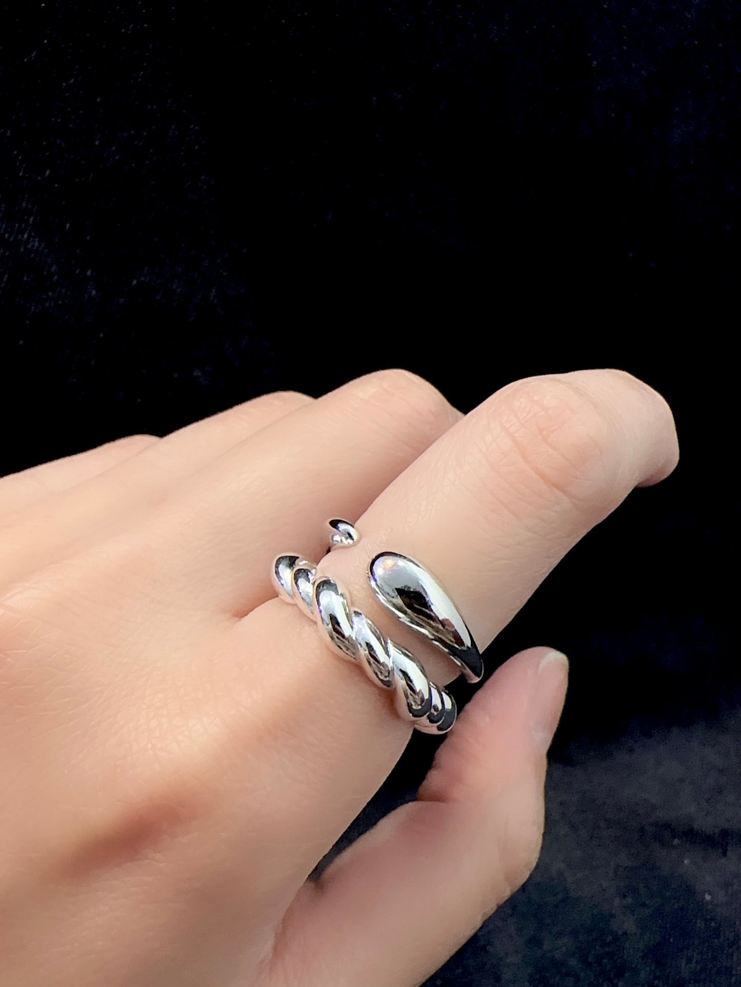 925 HEXAGON TWIST RING