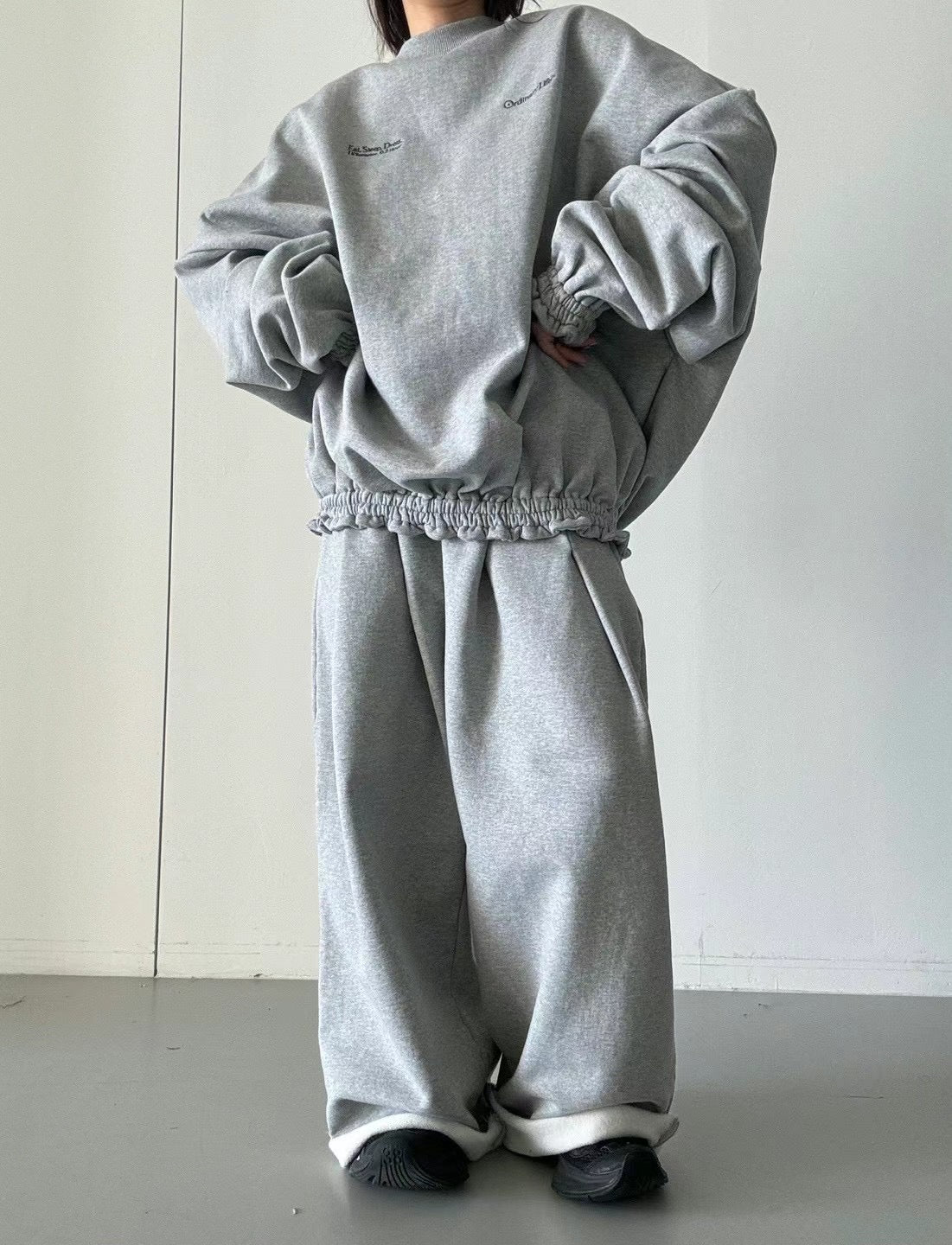 WAIST PLEATED COTTON JERSEY PANTS