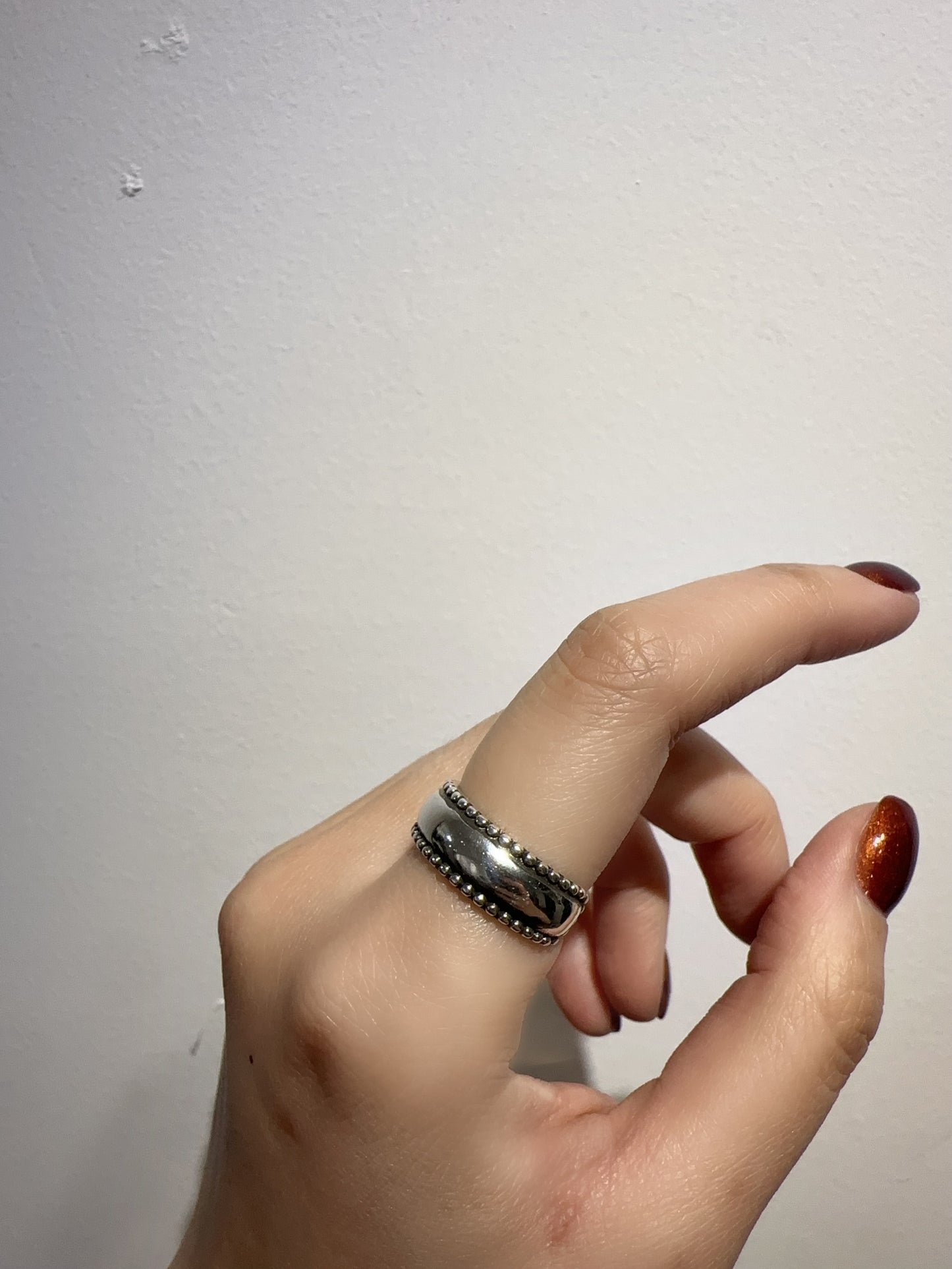 925 BEADED EDGE BULB RING