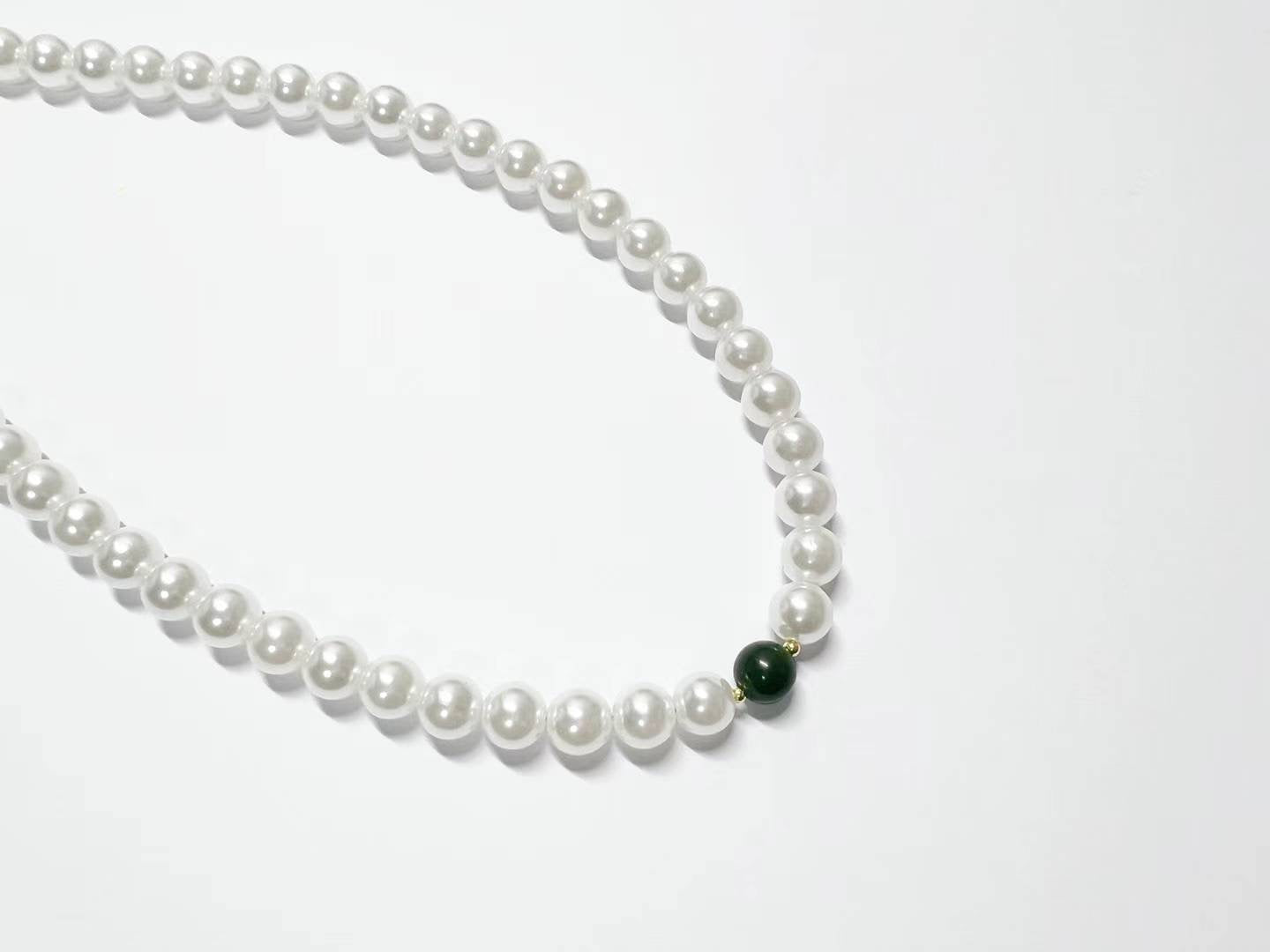 925 PEARL X BLACK STONE NECKLACE