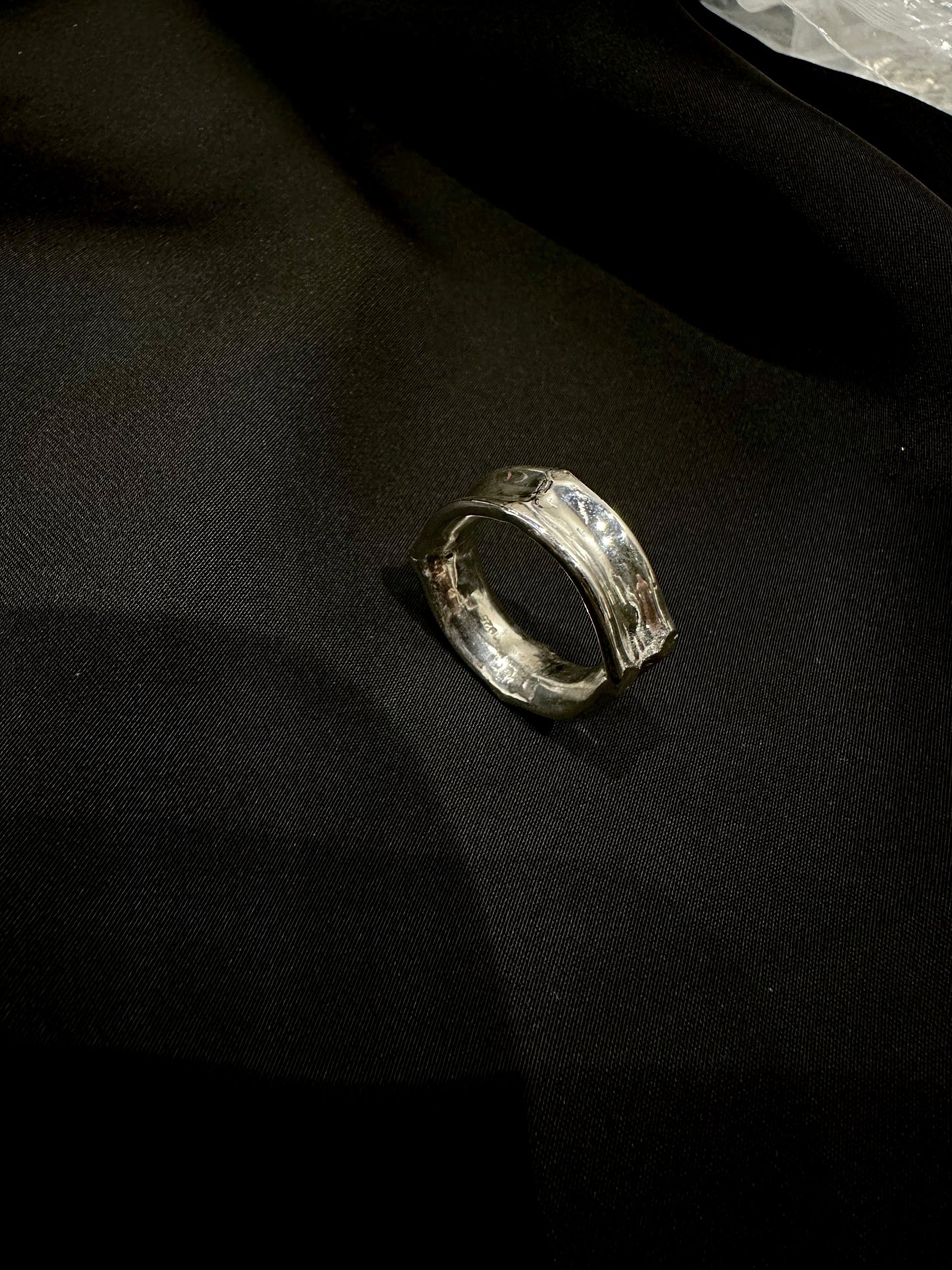 HANDMADE 925 CONCAVE SQUARE RING