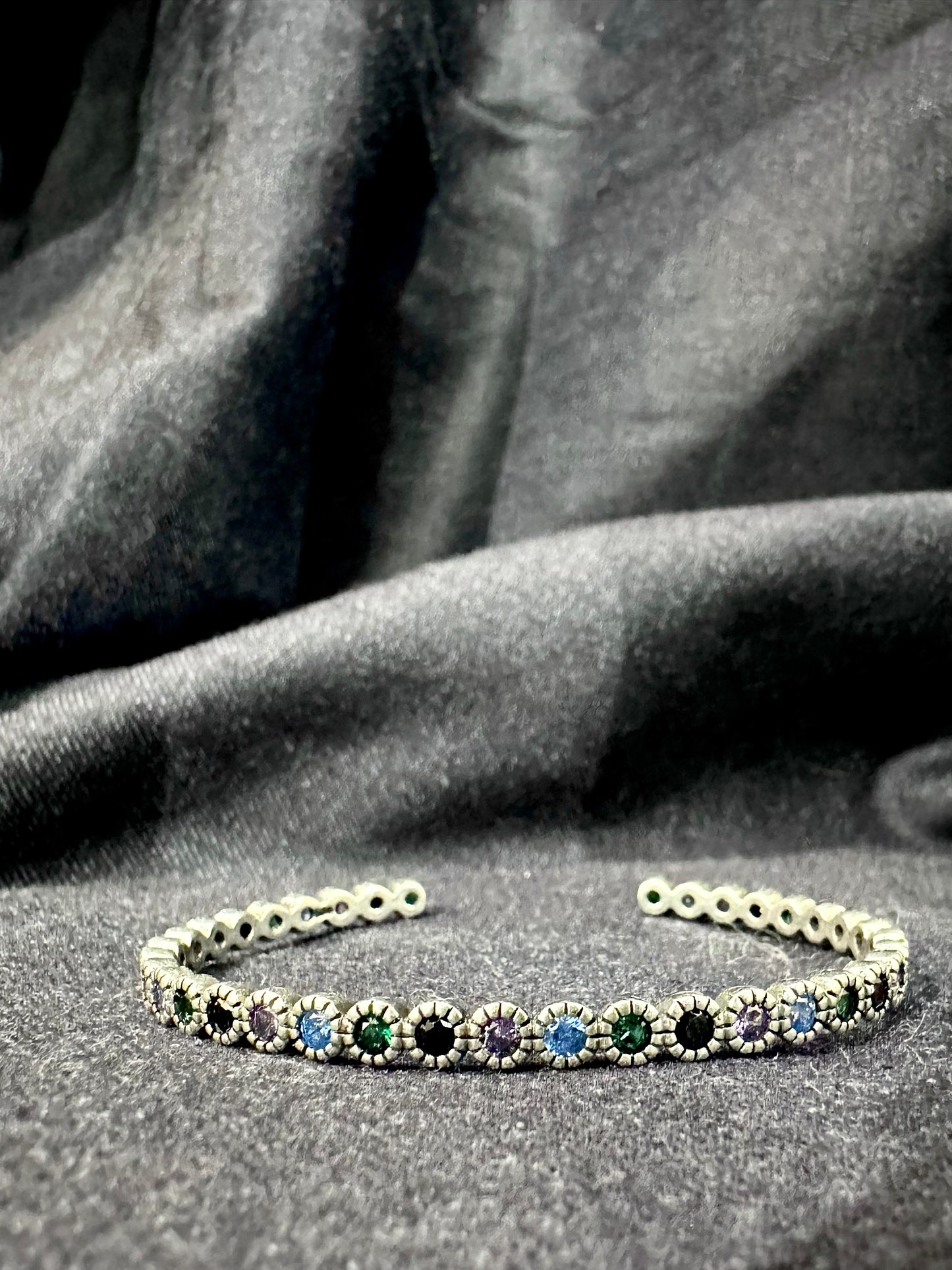 925 GEMSTONE BEAD BANGLE