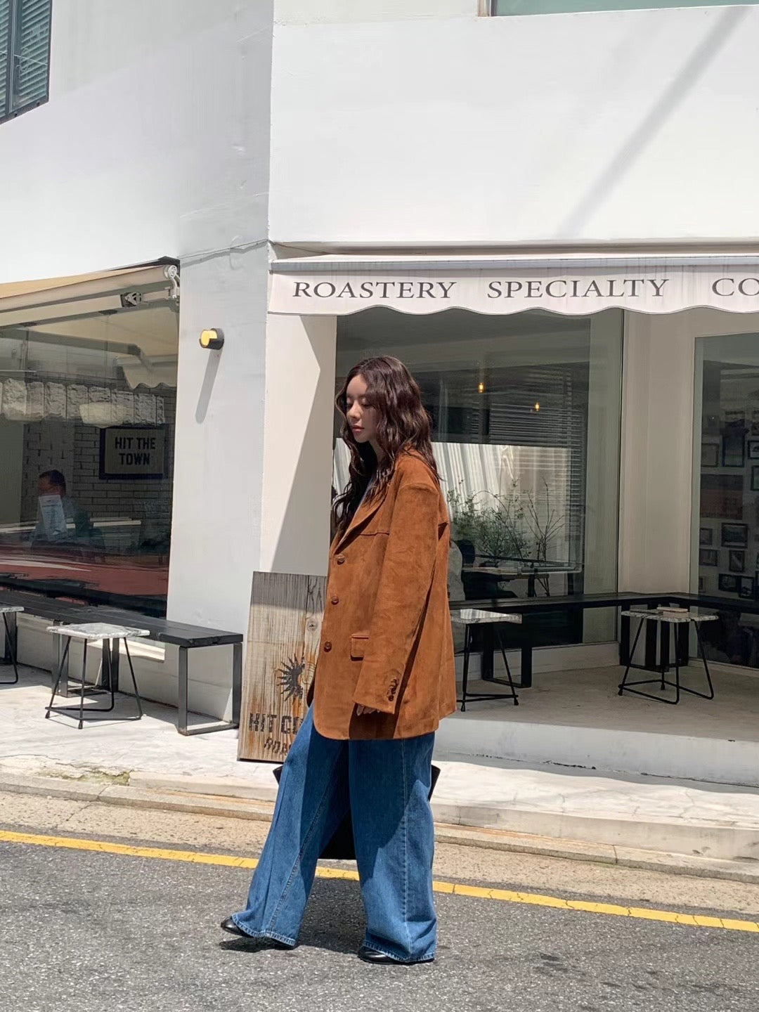 TOBACCO SUEDE JACKET - ITALIAN GOAT LEATHER