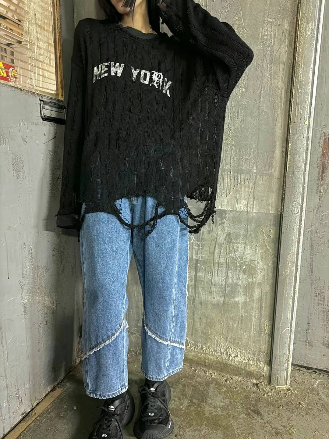 RAW LINE DETAILED CROP JEANS