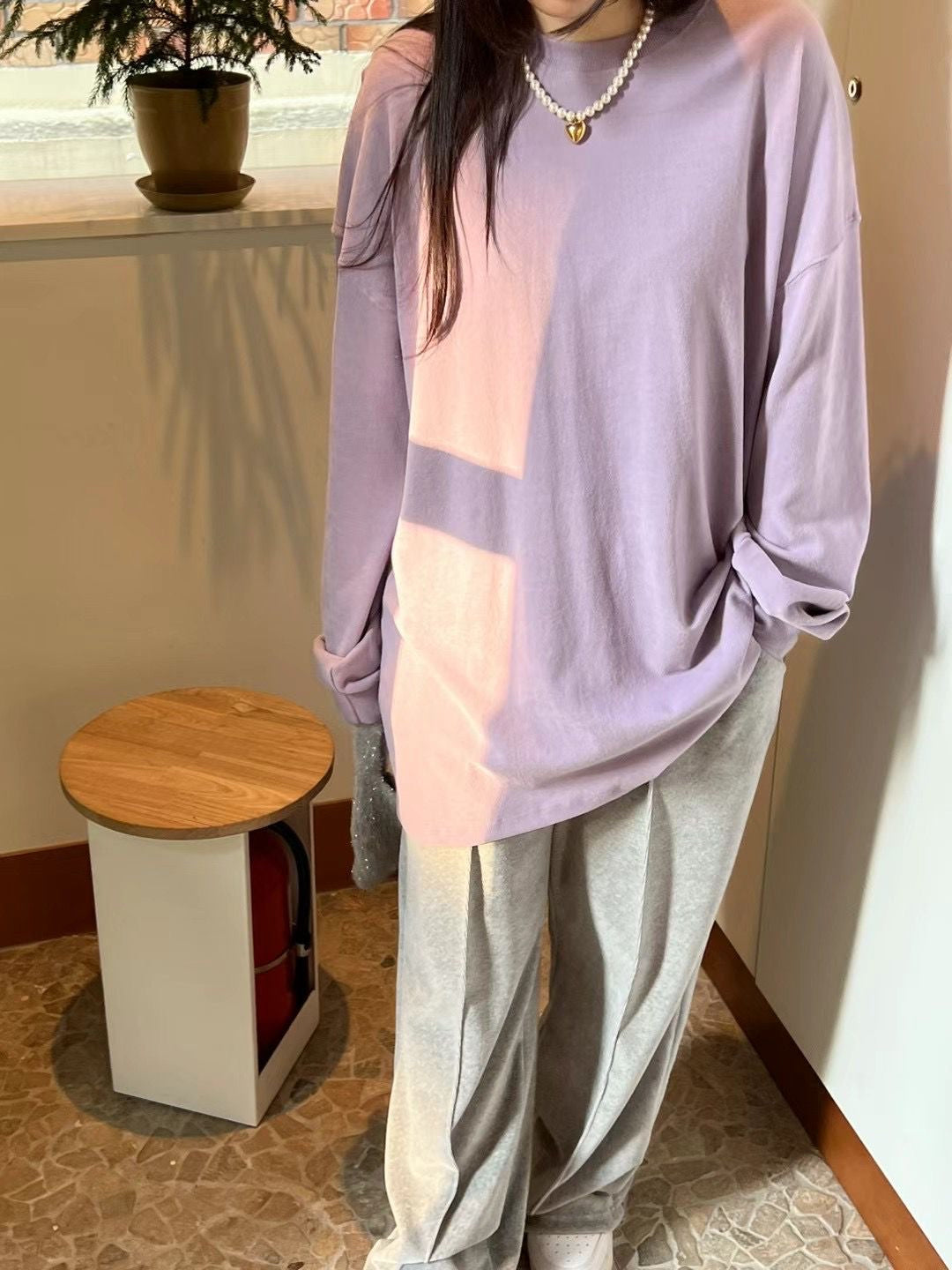 SWEATER LIKE LONG SLEEVE TOP