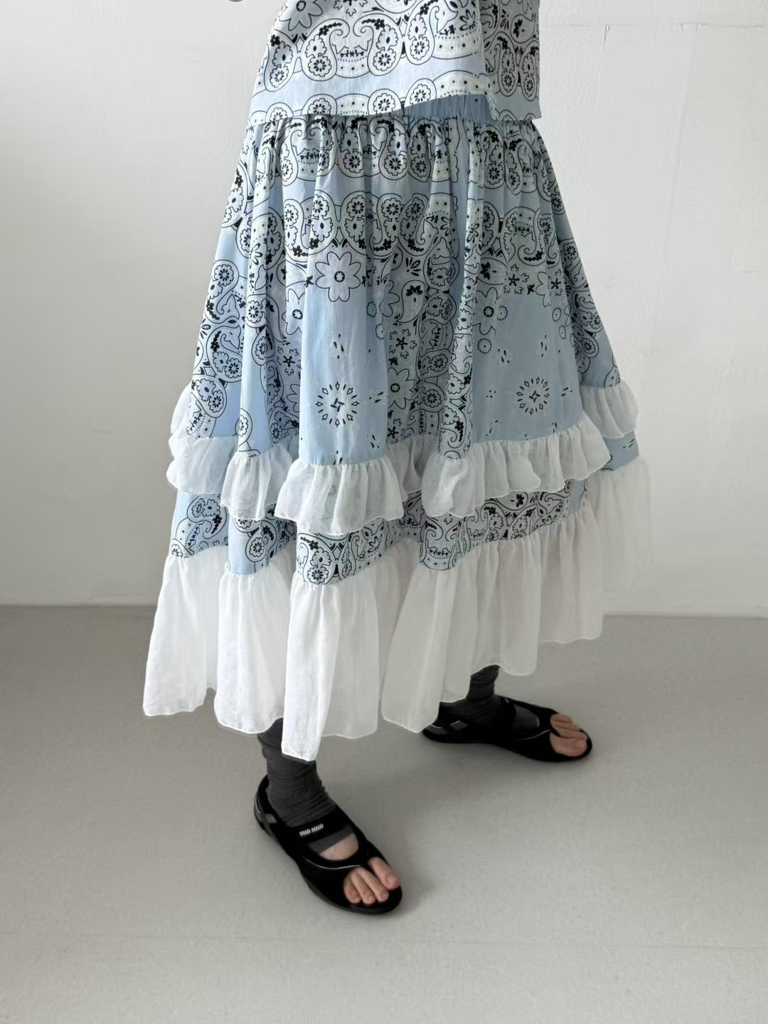 PAISLEY FLORAL PRINTED SKIRT