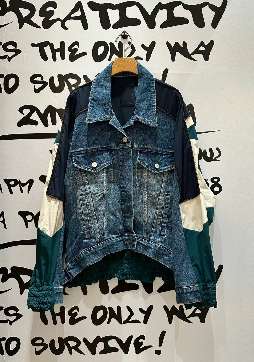 PATCHED DENIM TRAINING JACKET
