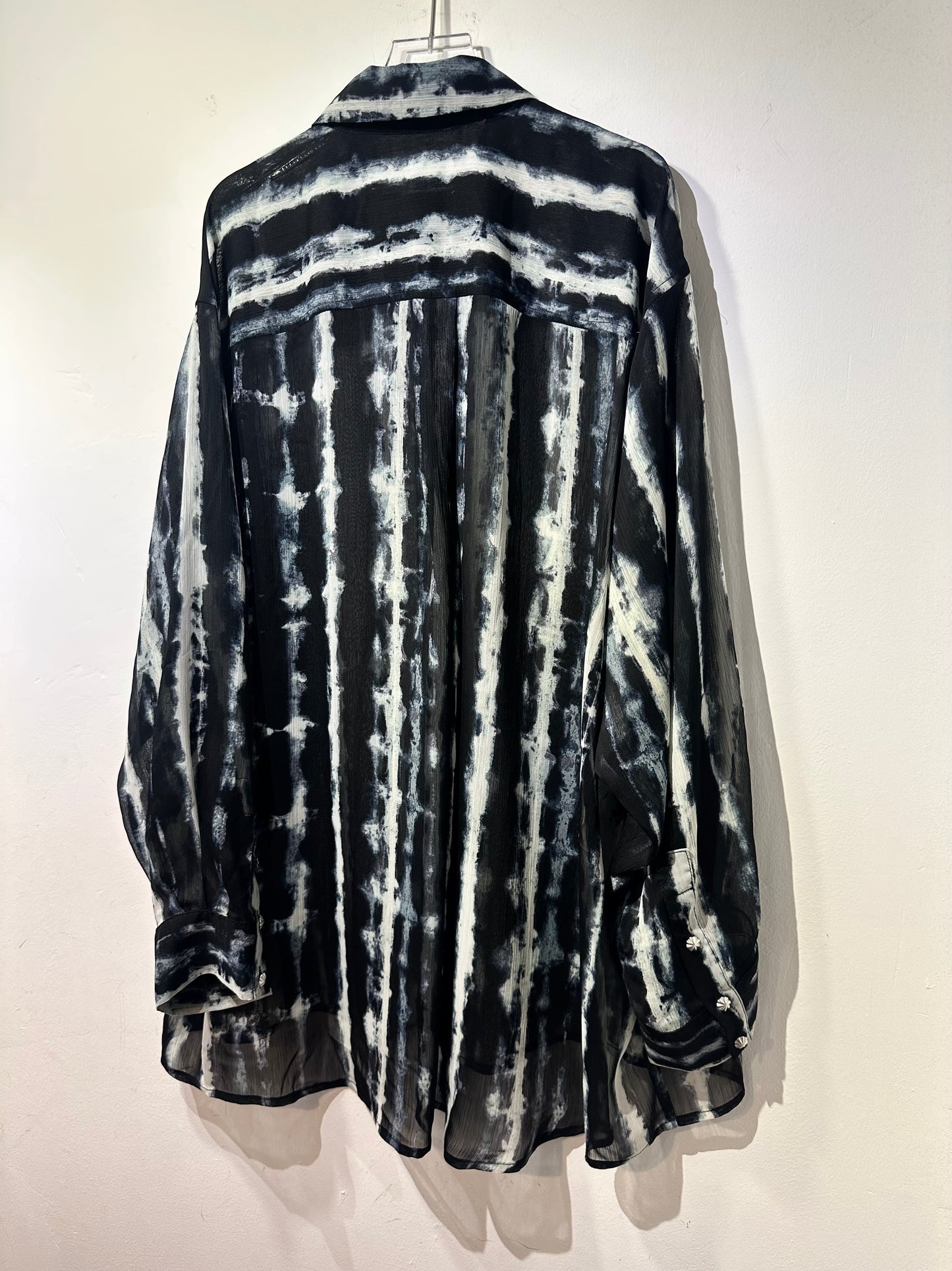 • FUSSY MADE • INK DYE PRINTED SHEER SHIRT ( LONG SLEEVES )