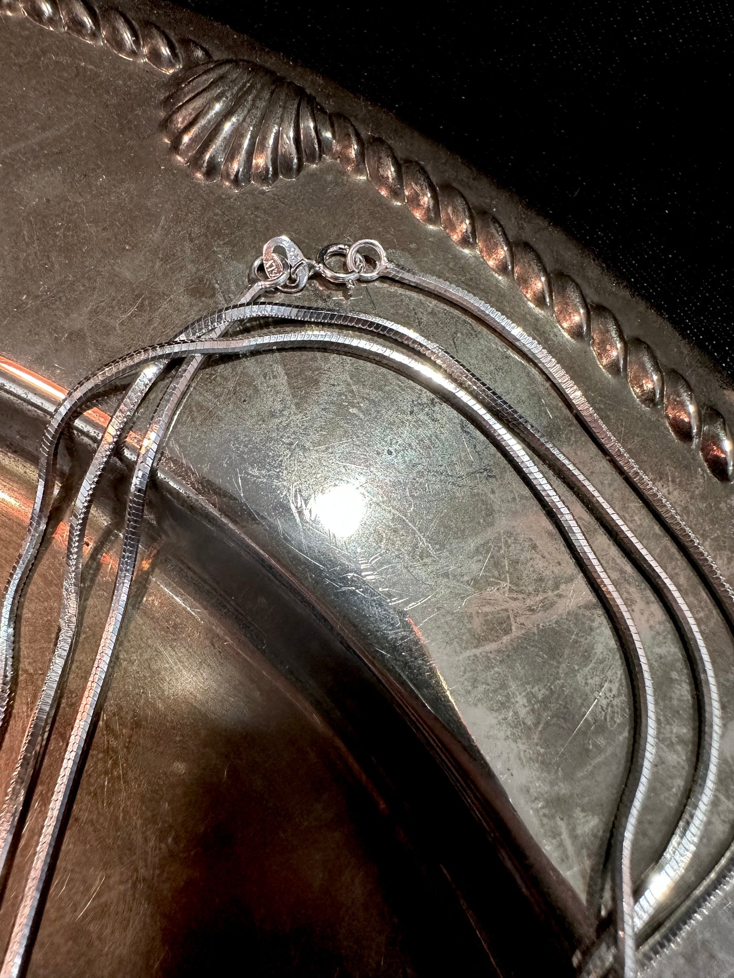 925 HERRINGBONE LINE NECKLACE - 120CM