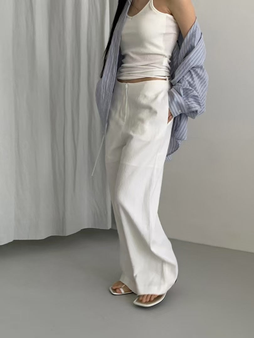 WRAPPING STRAP TWILL PANTS