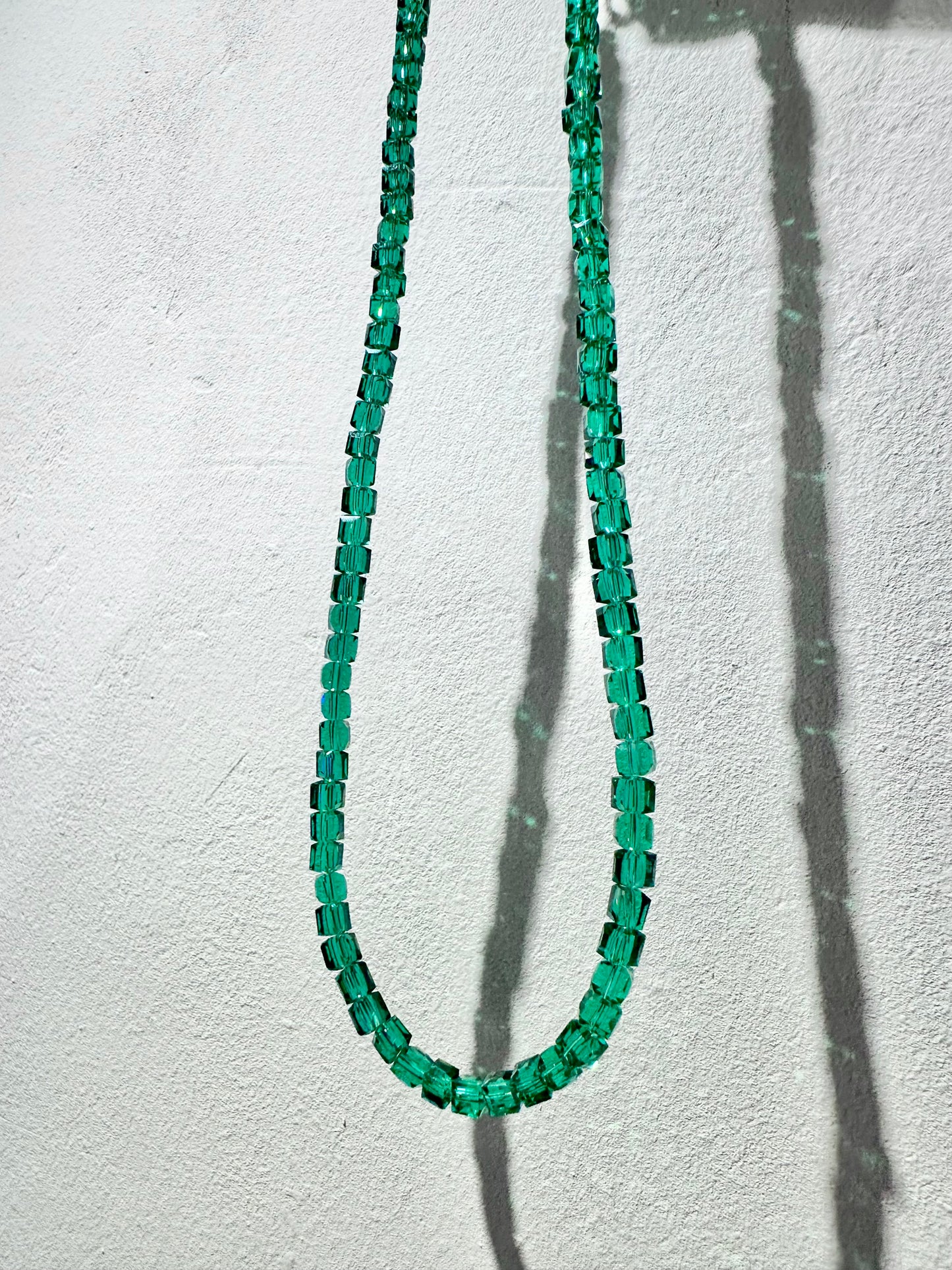JAPAN CUBIC GLAZE TRANSPARENT BEADS NECKLACE