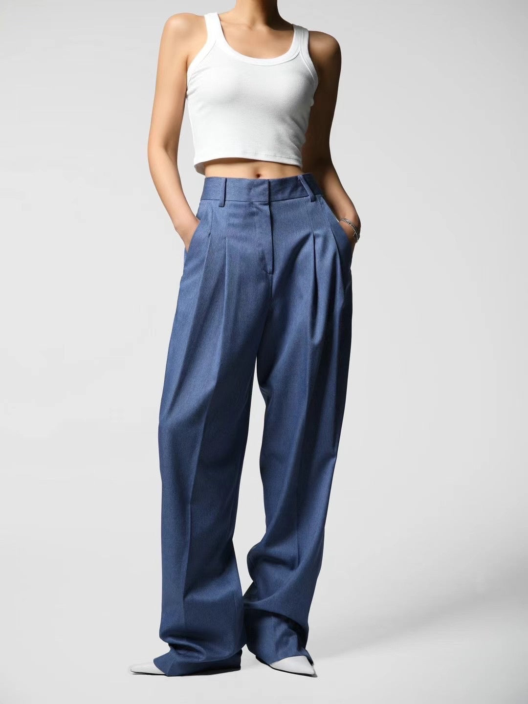 DOUBLE SEAM PLEATED TROUSERS