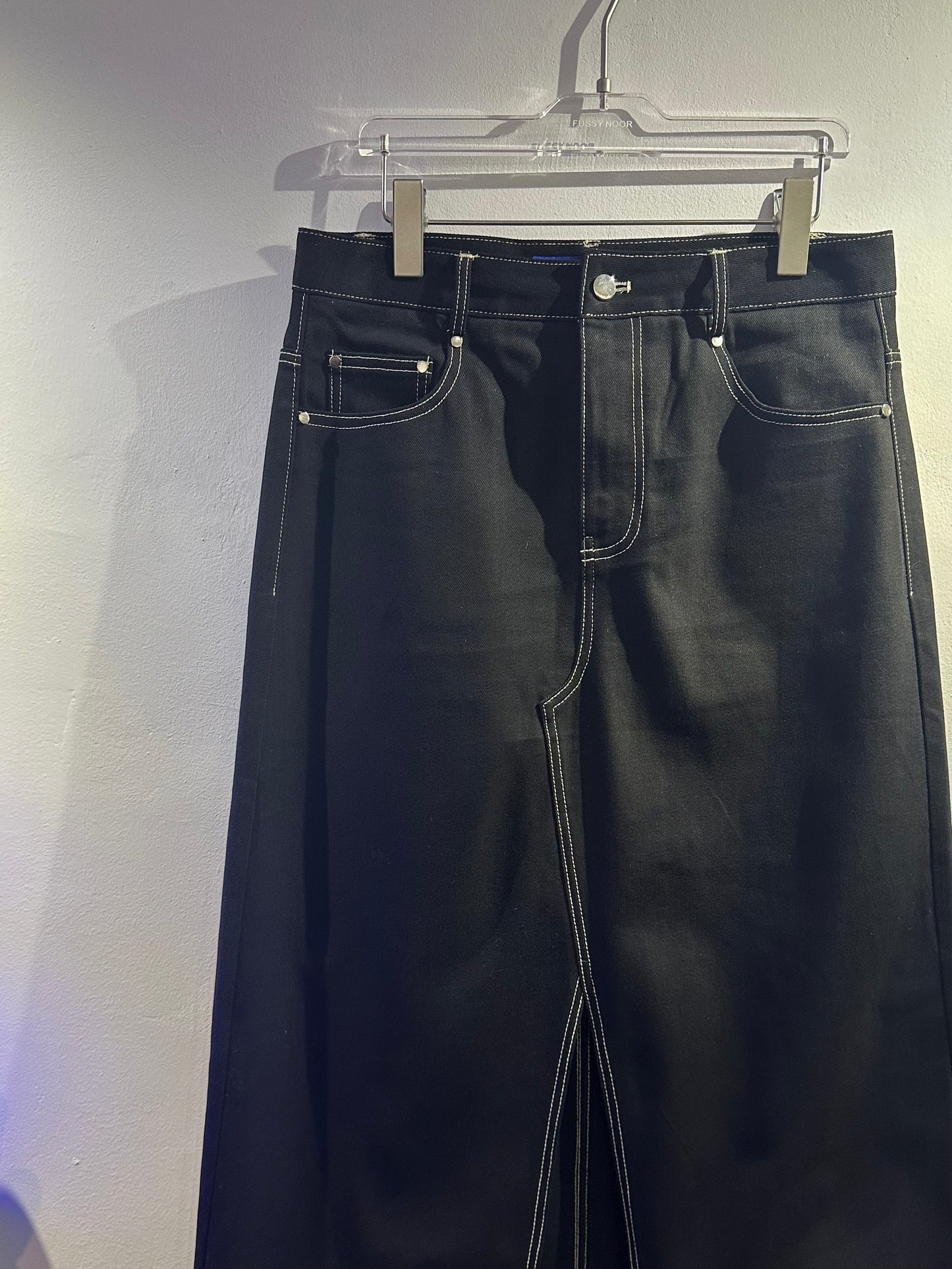 • FUSSY MADE • TEXTURED DENIM SKIRT ( Japan Fabric )