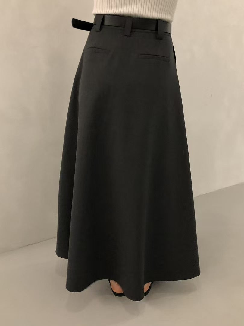 A-LINE ROUND SKIRT WITH BELT