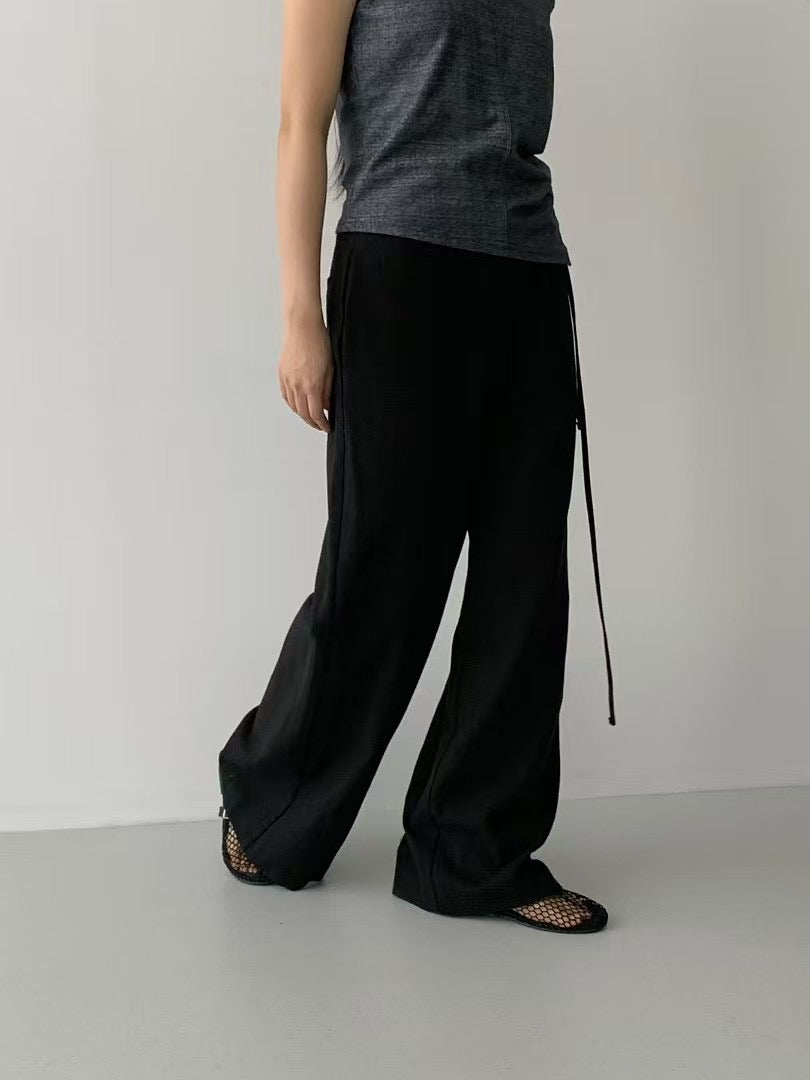 WRAPPING STRAP TWILL PANTS