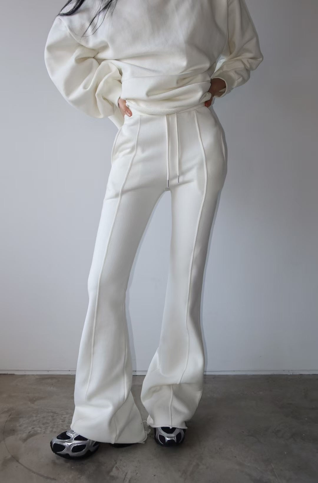 LONG FLARED COTTON PANTS