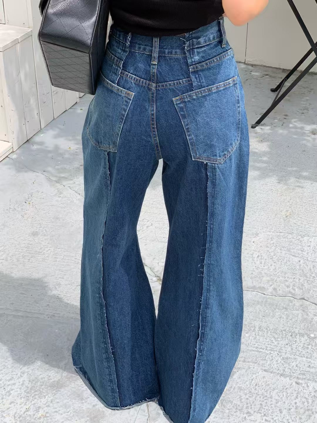 PATCHED FLARE JEANS - 2 COLOURS