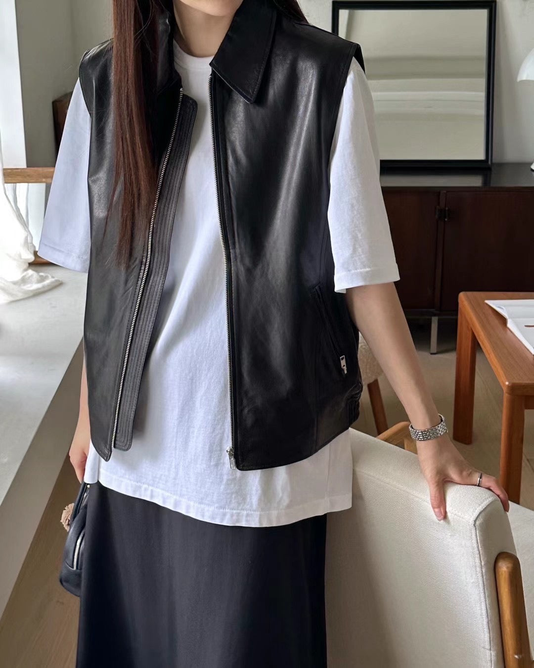!!!LAST ORDER - SPECIAL OFFER until Sunday!!! BASIC LEATHER VEST (ITALIAN LAMBSKIN)