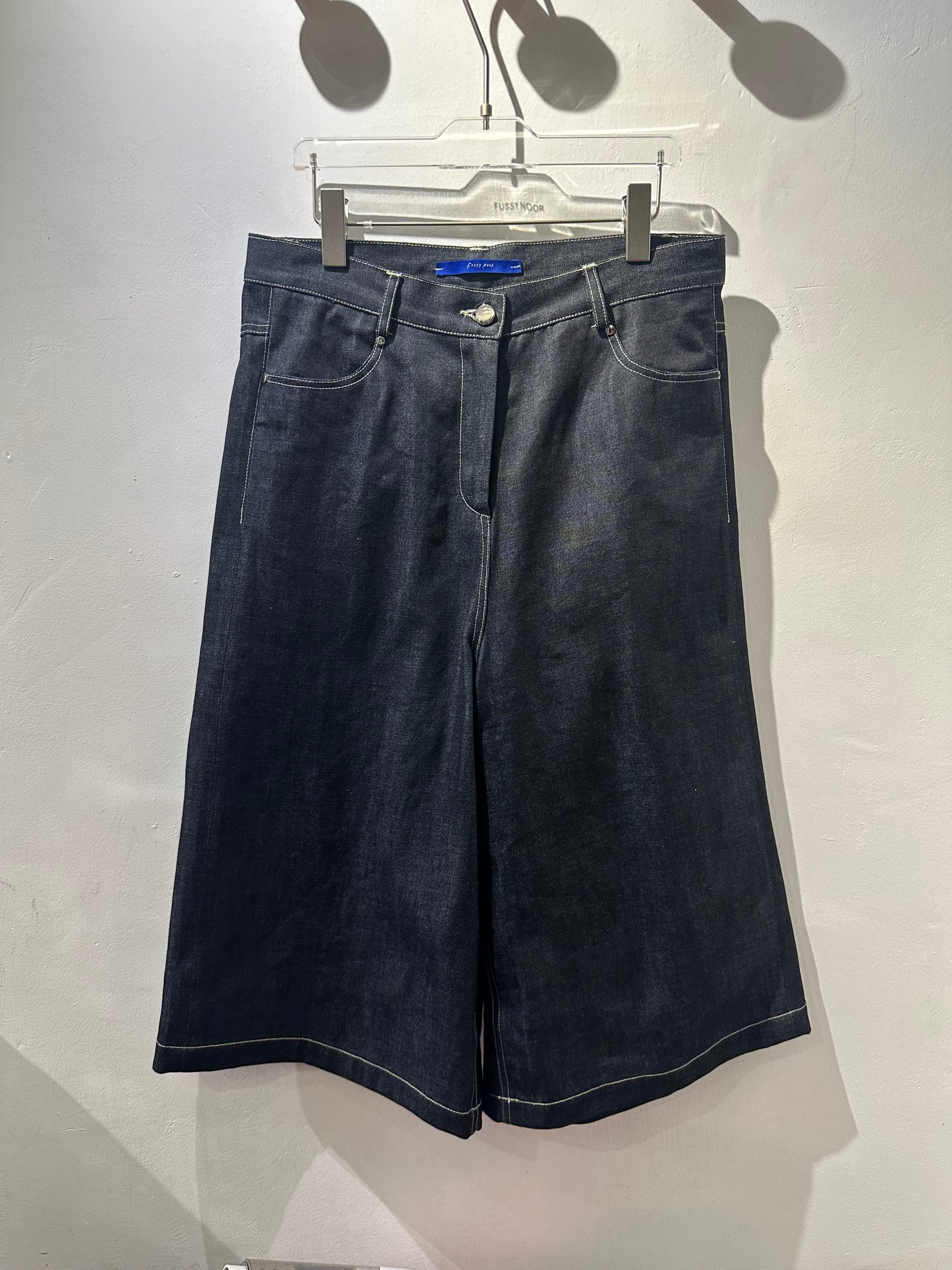 • FUSSY MADE • RAW DENIM KNEE LENGTH SHORTS (JAPAN FABRIC)