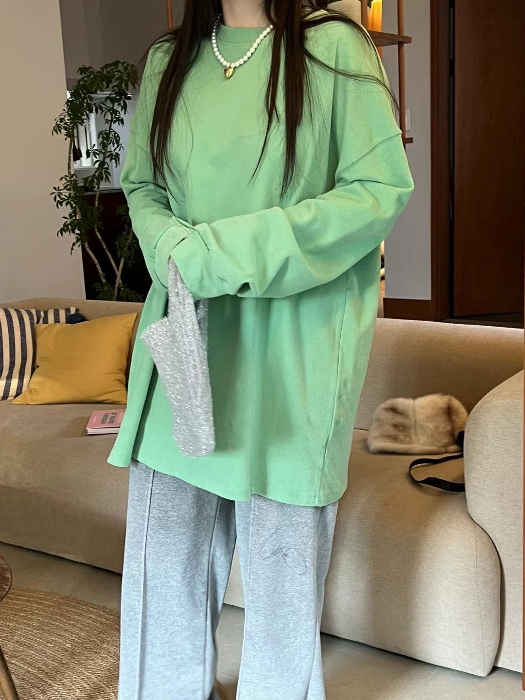 SWEATER LIKE LONG SLEEVE TOP