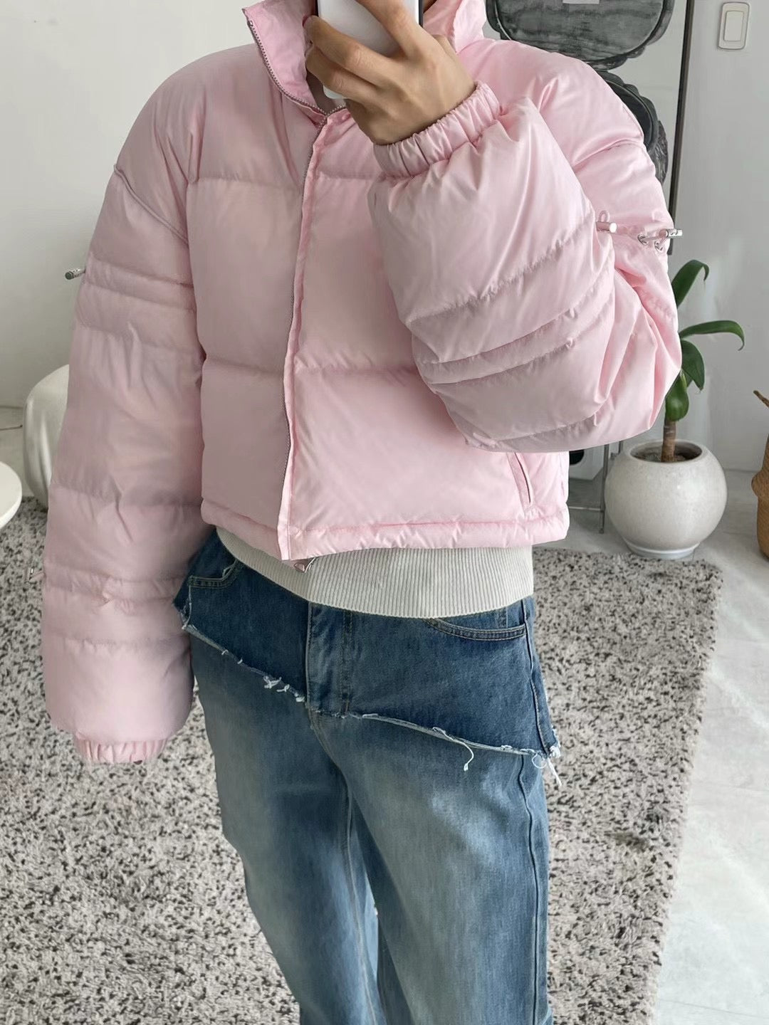 100% DUCK DOWN CROP JACKET
