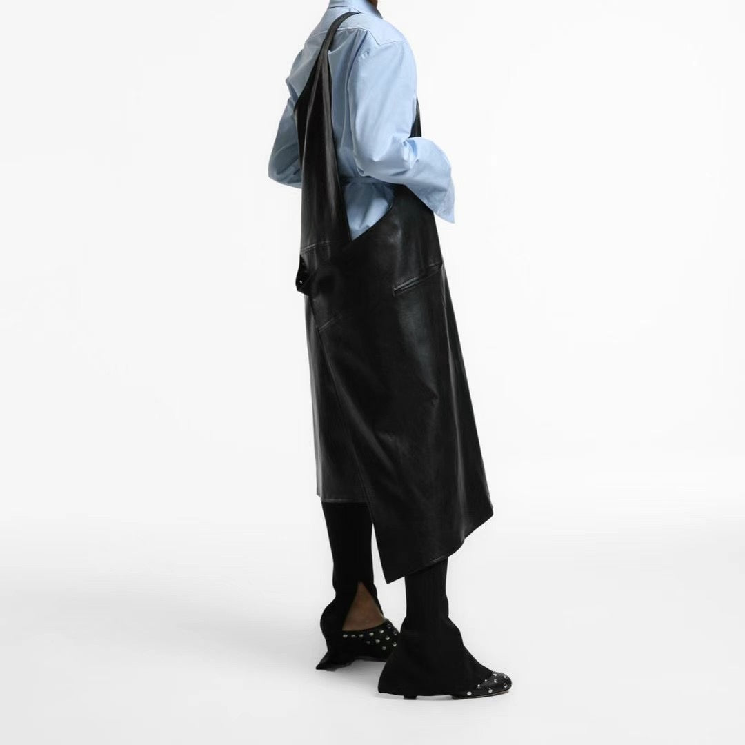 PU ONE SHOULDER DRESS