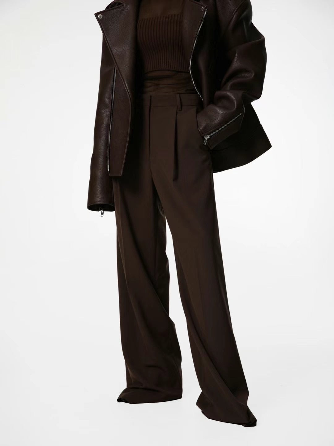 SINGLE DART WIDE LEG TROUSERS