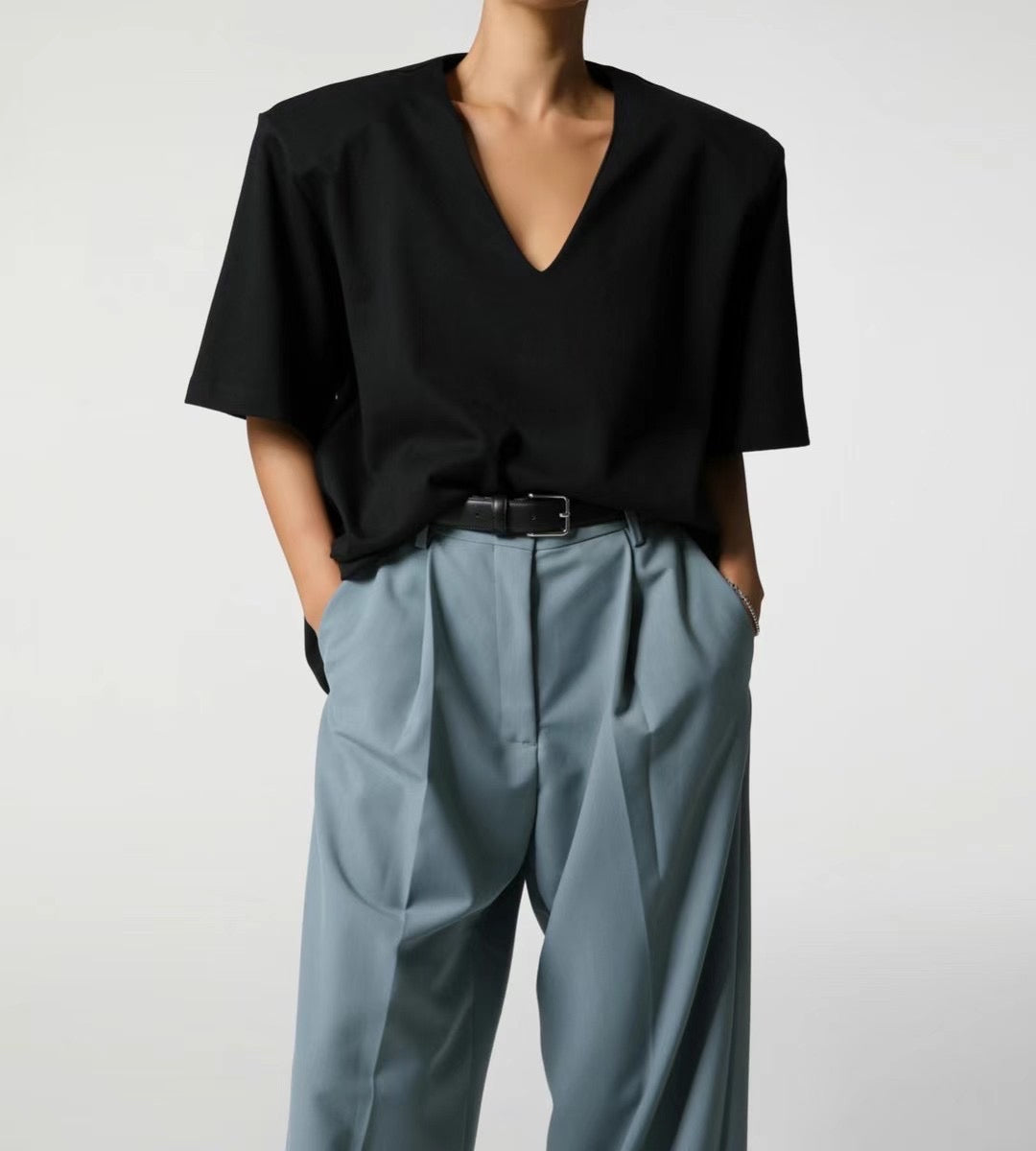 SINGLE DART WIDE LEG TROUSERS