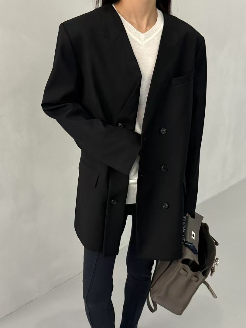 COLLARLESS OVERSIZE BLAZER