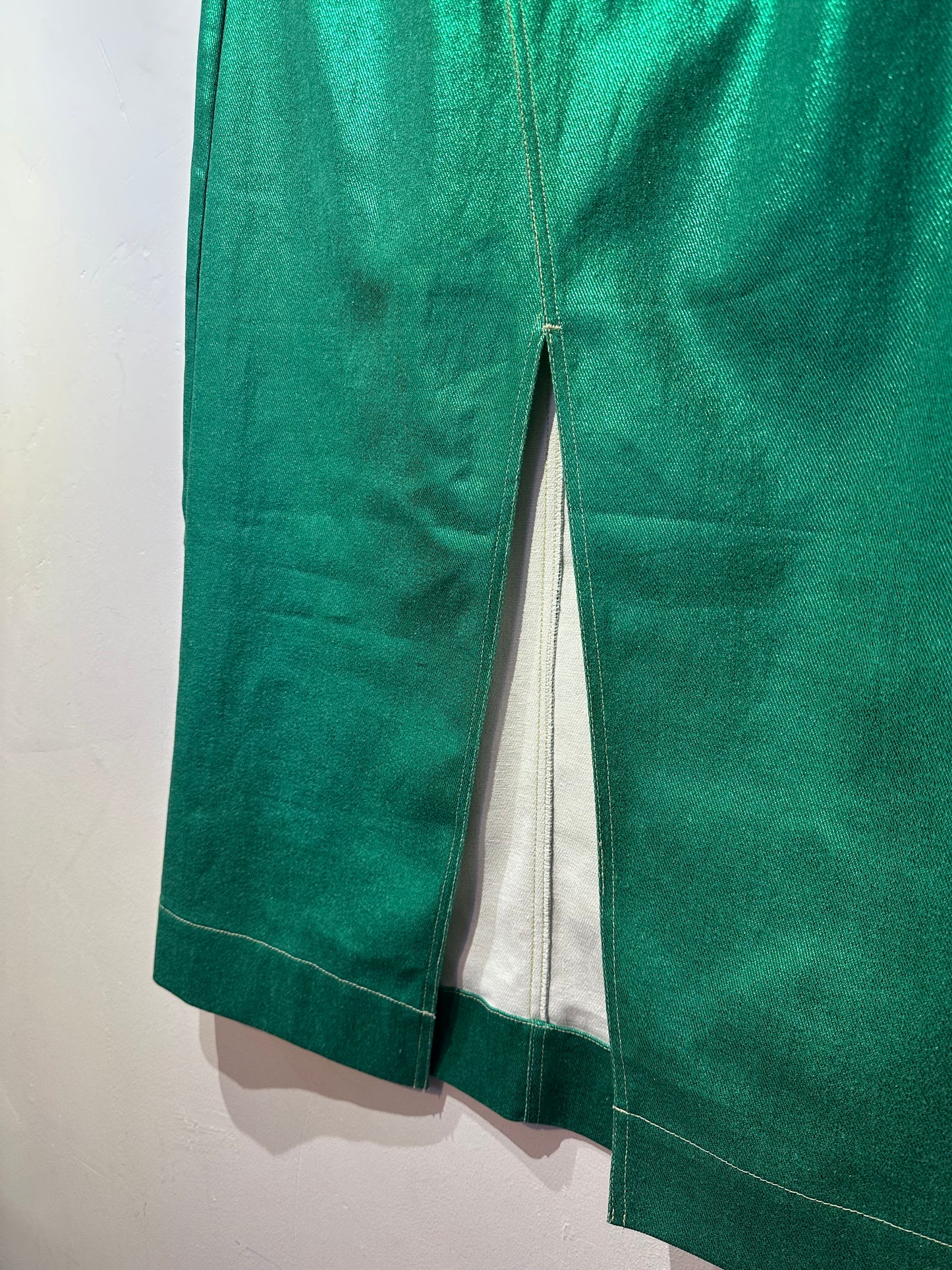 • FUSSY MADE • FLASHING GREEN TWILL SKIRT