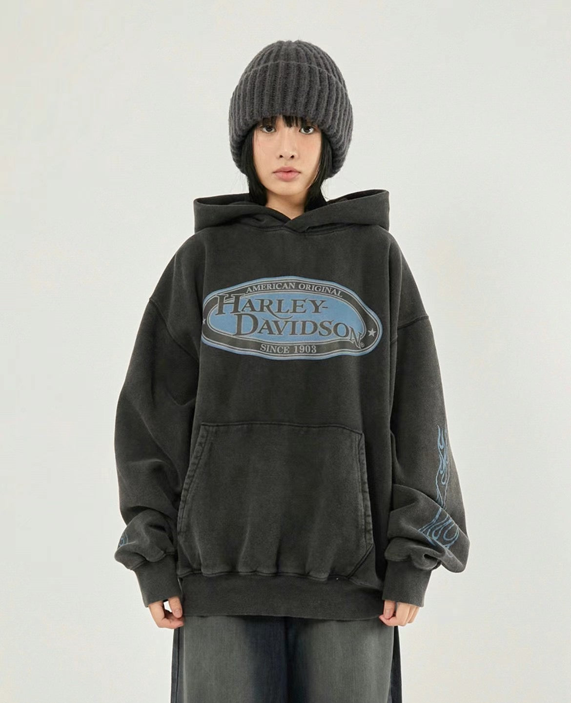 !!!EARLYBIRD SPECIAL OFFER until Sunday!!! BLUE PRINT HARLEY DAVIDSON HOODIE - FLEECE