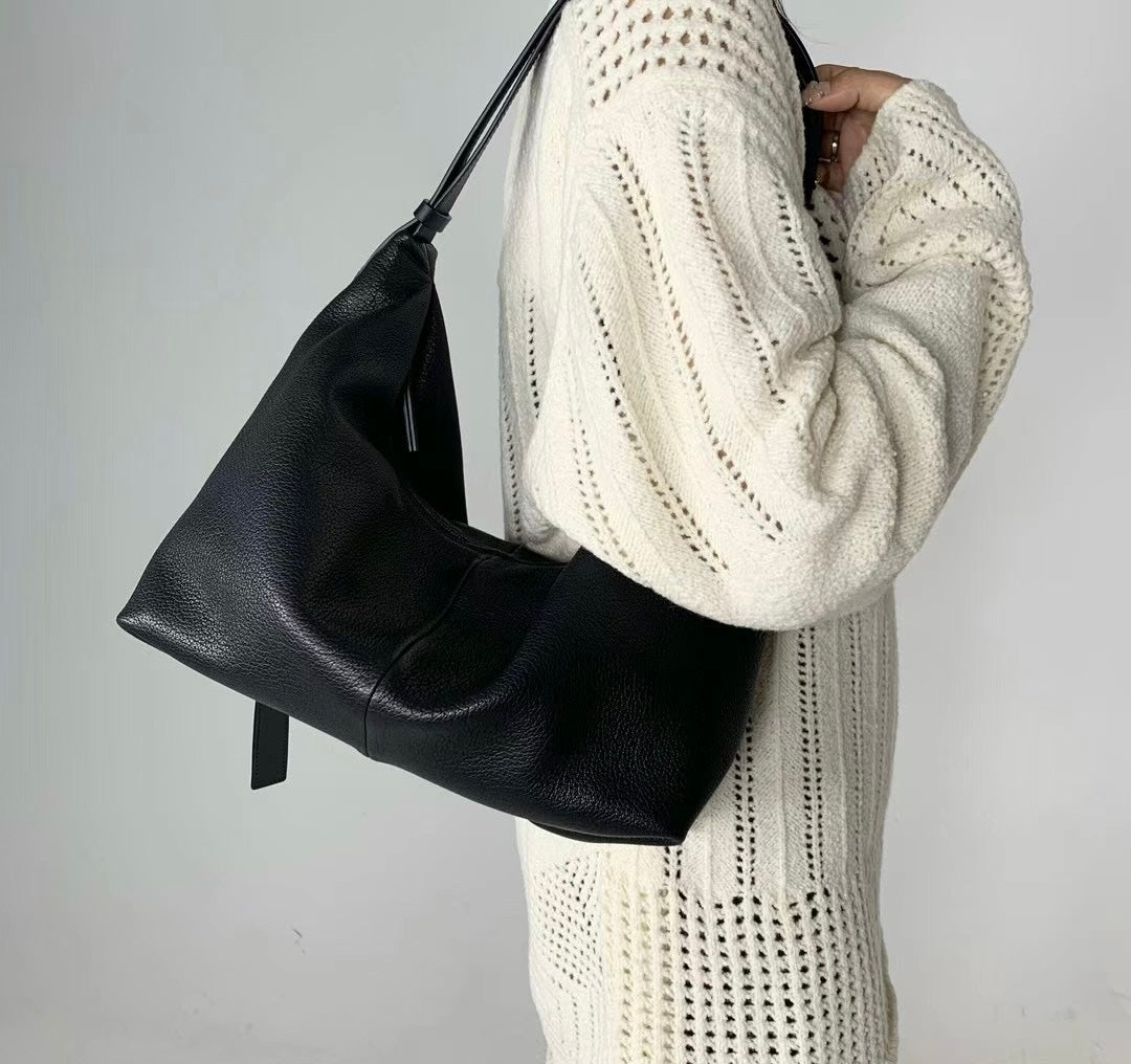 HOBO LEATHER SHOULDER BAG (LAMBSKIN)