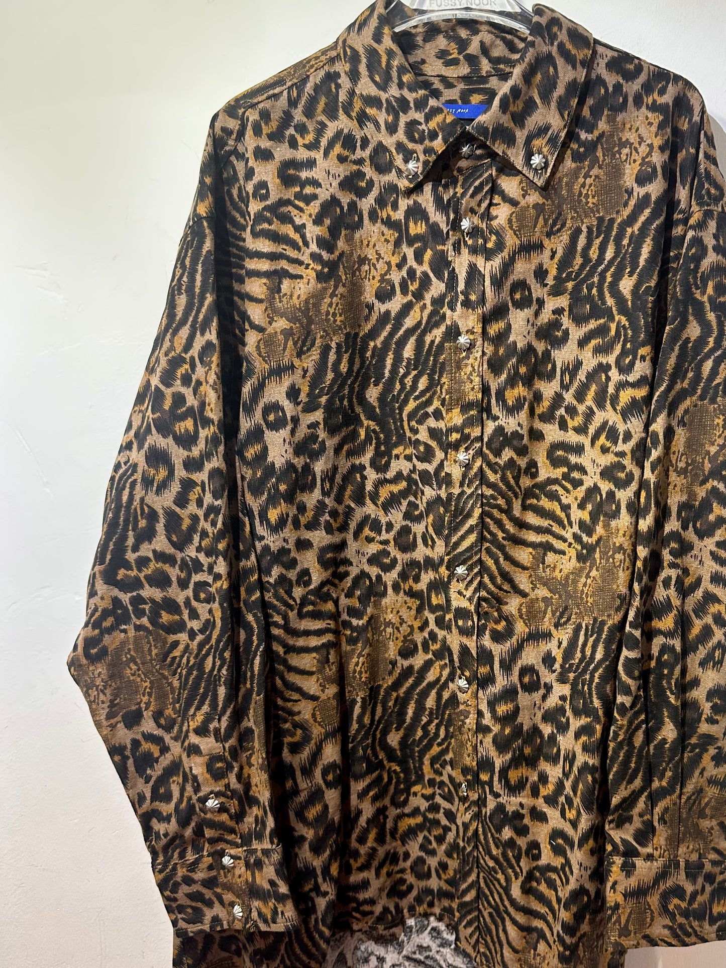 • FUSSY MADE • LINEN LEOPARD DIGITAL PRINTED SHIRT