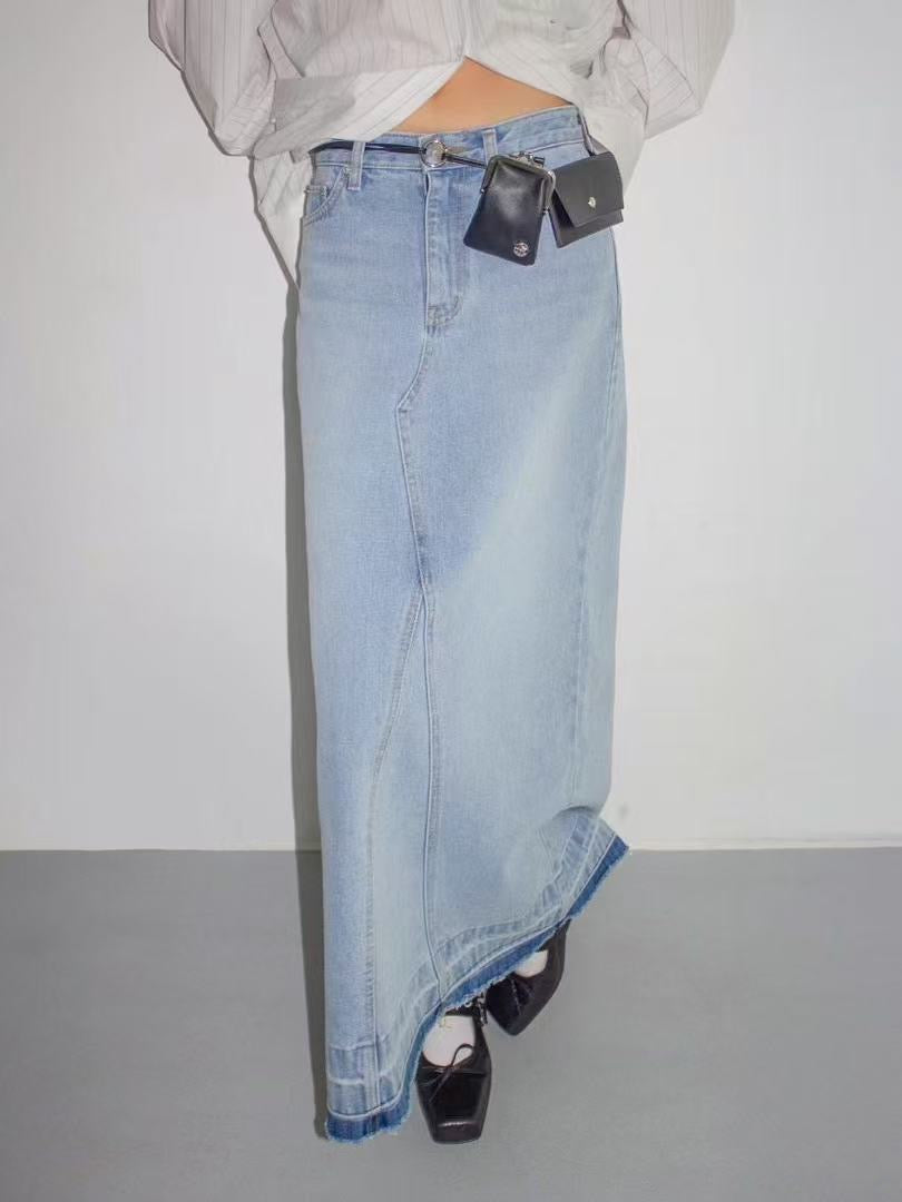 LONG DENIM SKIRT - 2 COLOURS