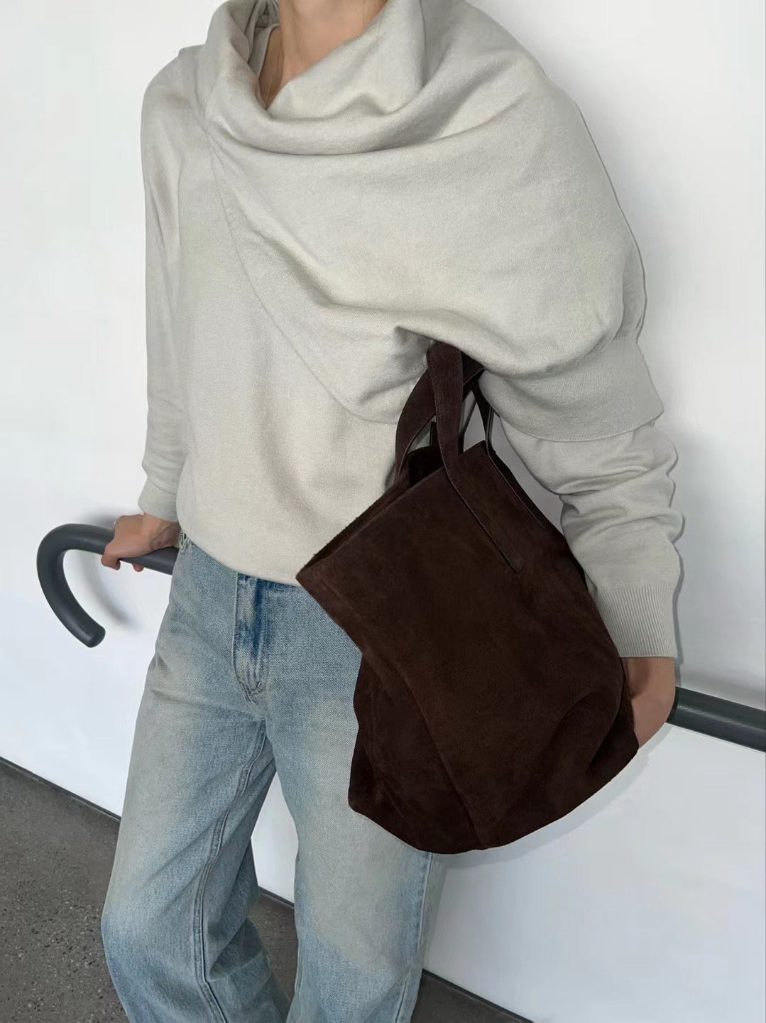 SUEDE HANDBAG