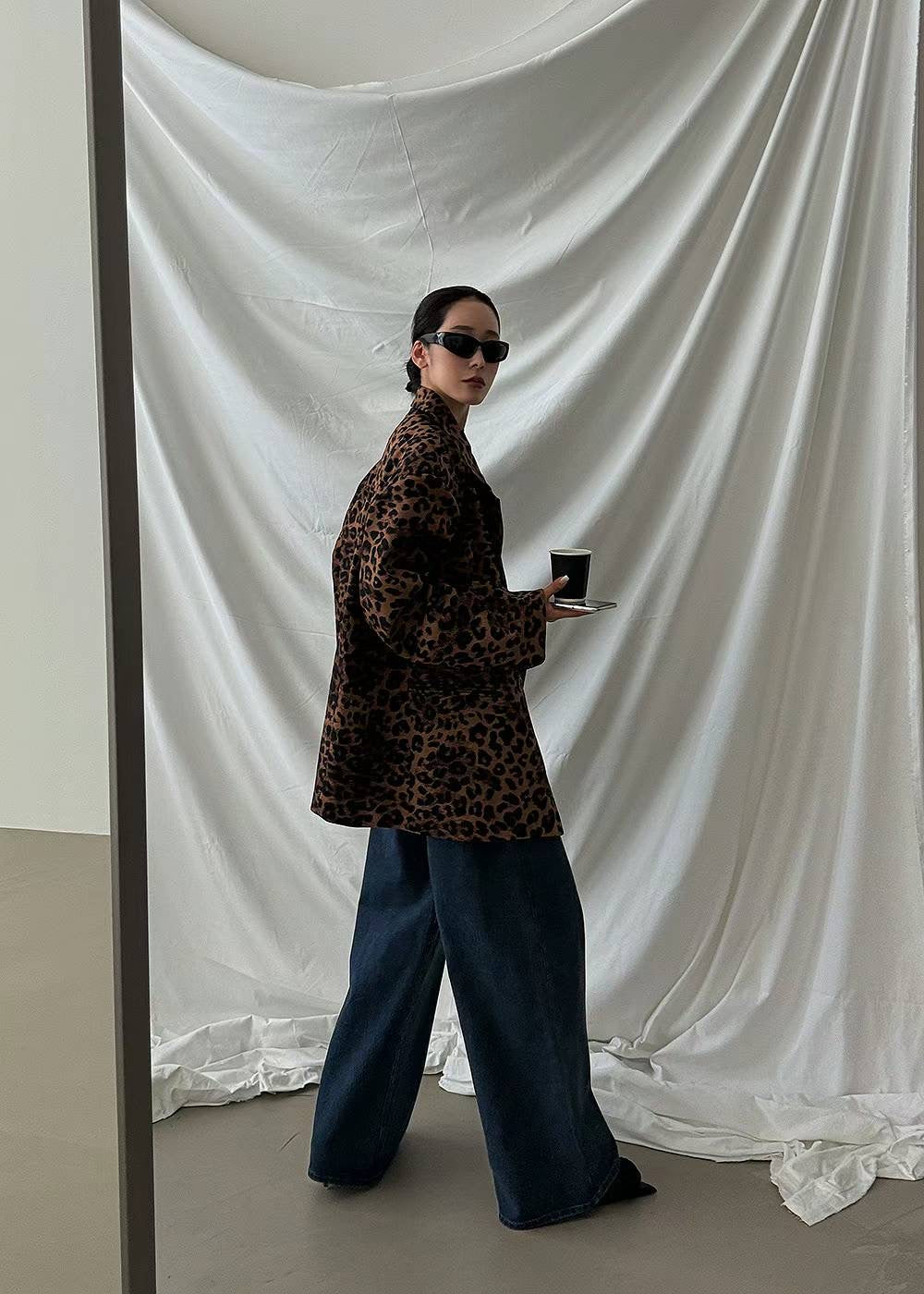 TRENDY LEOPARD PRINTED BLAZER