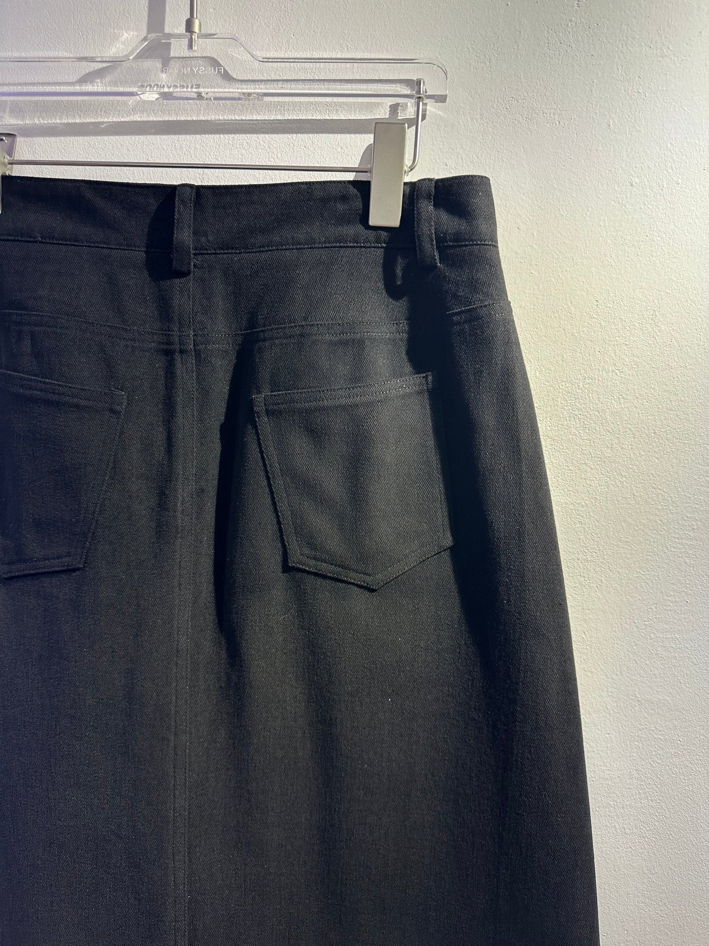 • FUSSY MADE • SOLID BLACK DENIM SKIRT