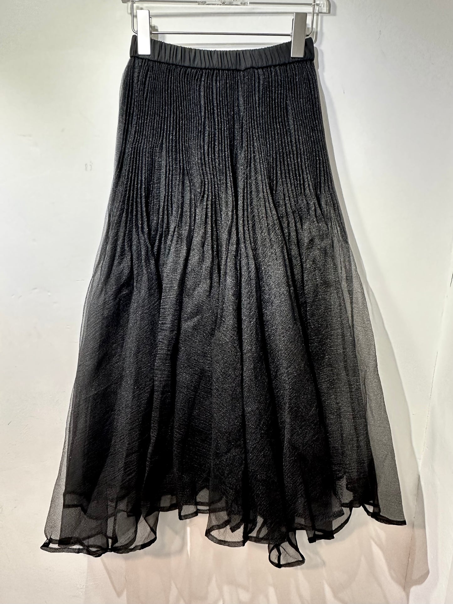 ETHEREAL BLACK PLEAT SKIRT