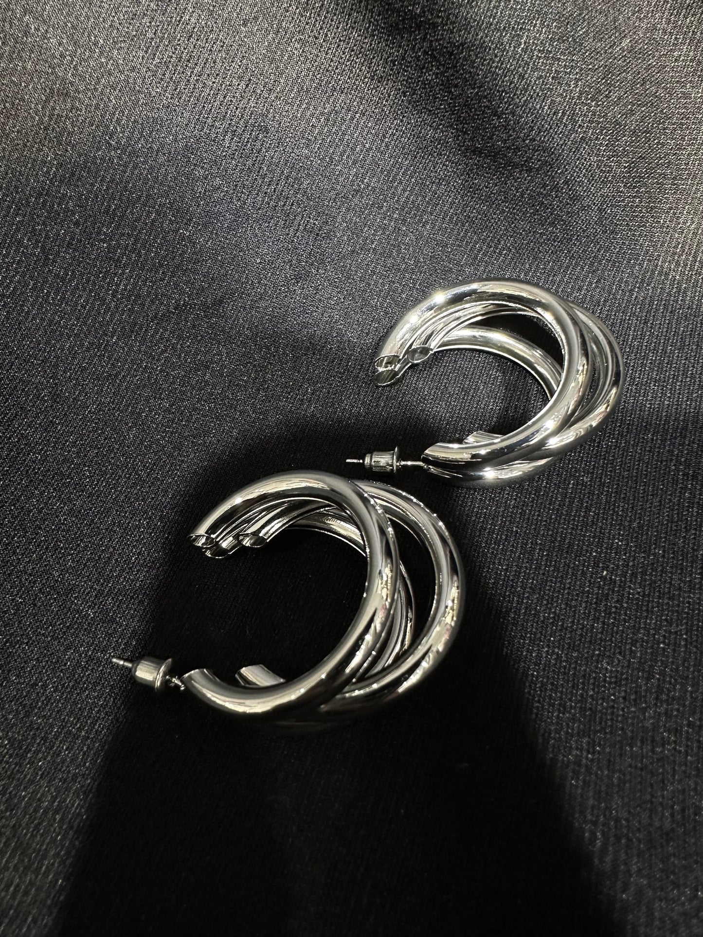 925 TRIPLE C LOOP EARRINGS